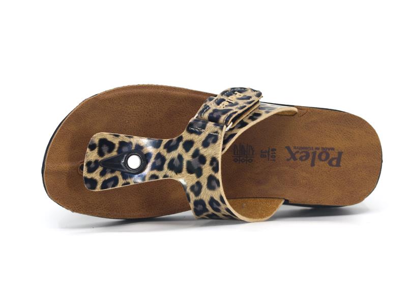 Polex Zenne 5112-C Leopar Desen Cırtlı Parmak Arası Terlik - 2
