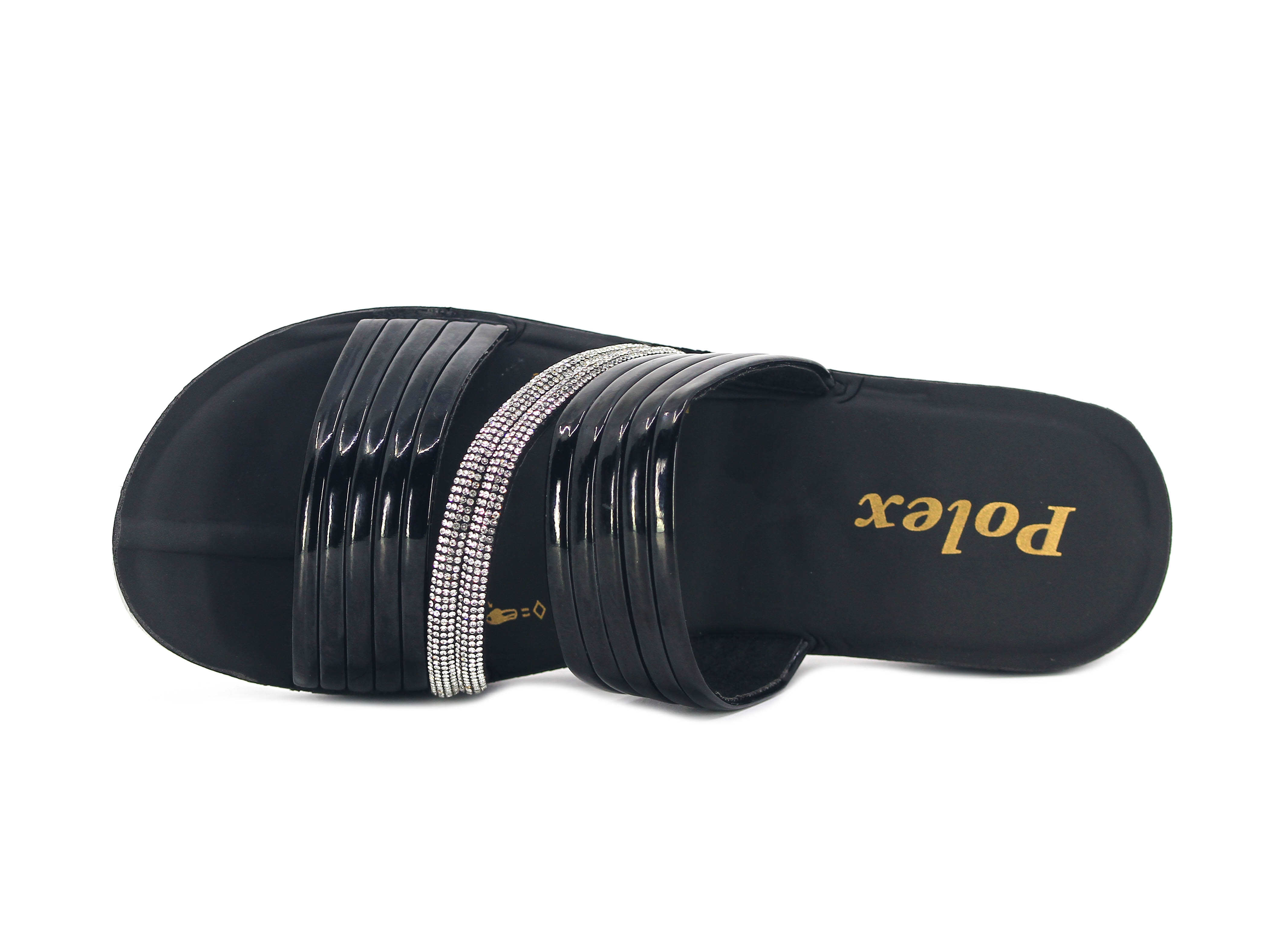Polex Zenne N502-Z309 Taşlı Çift Ayna Bantlı Günlük Terlik - 2
