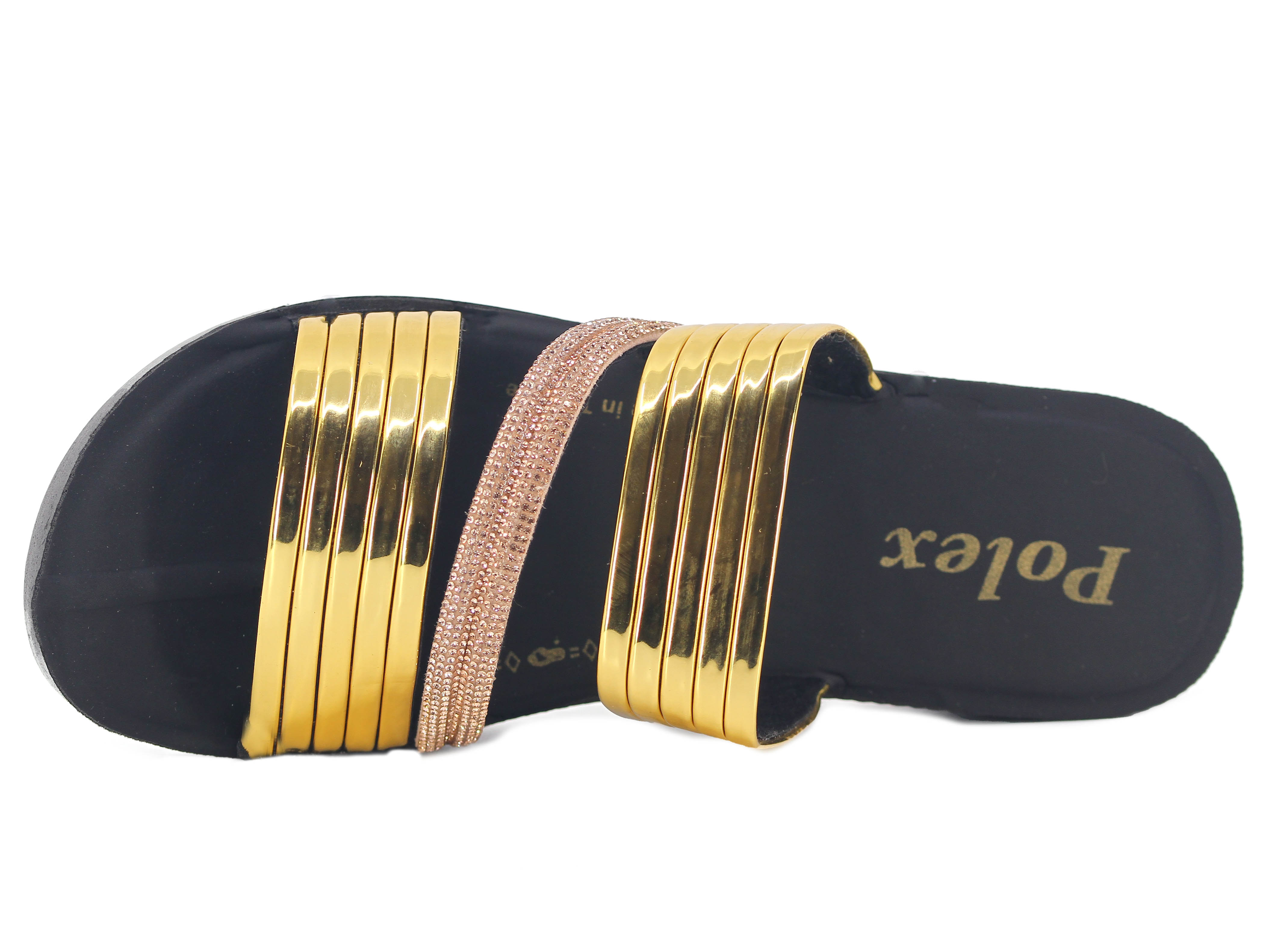 Polex Zenne N502-Z309 Taşlı Çift Ayna Bantlı Günlük Terlik - 2