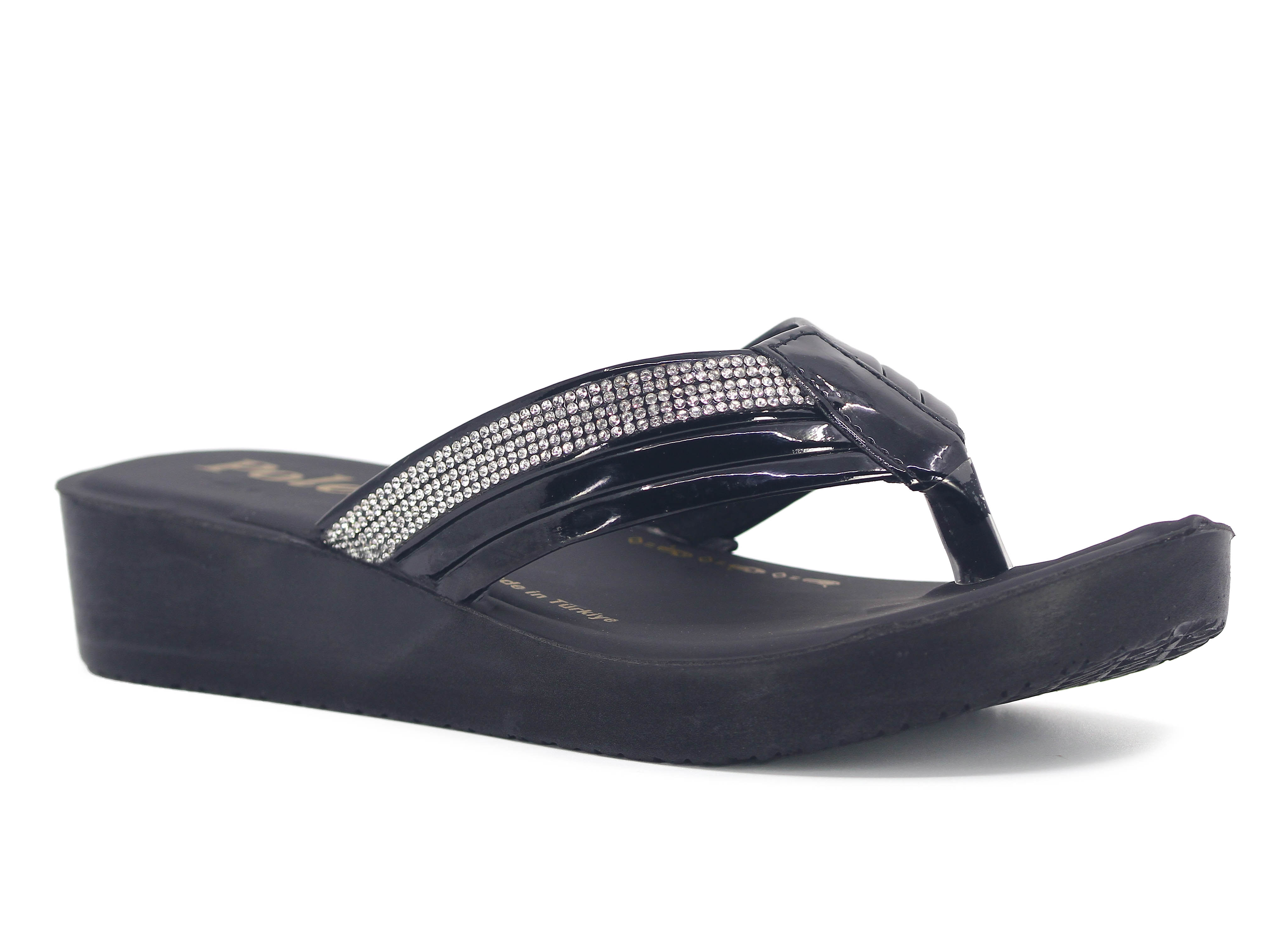 Polex Zenne Z314 Taşlı Ayna Bantlı Parmak Arası Terlik - 1