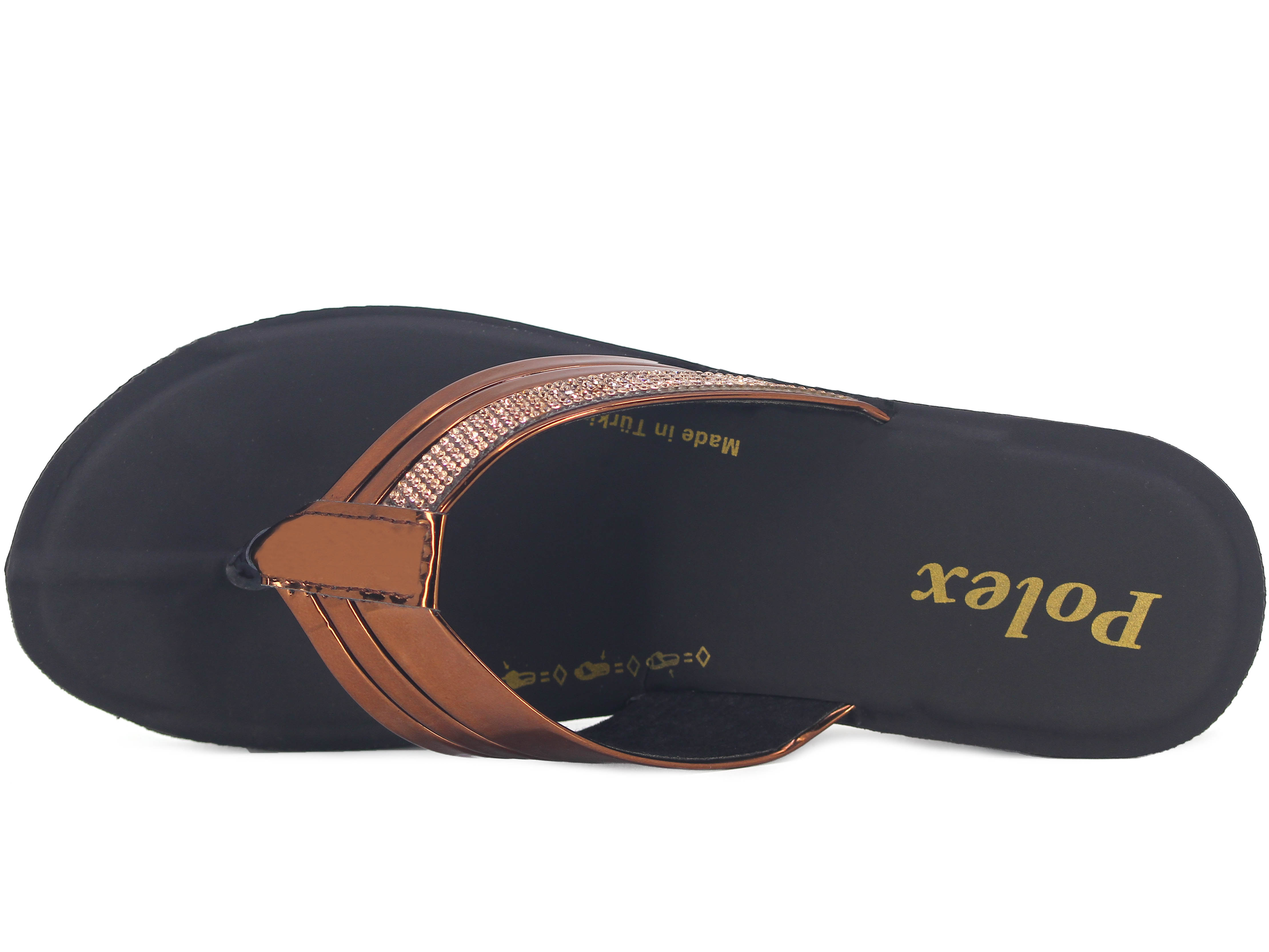 Polex Zenne Z314 Taşlı Ayna Bantlı Parmak Arası Terlik - 2