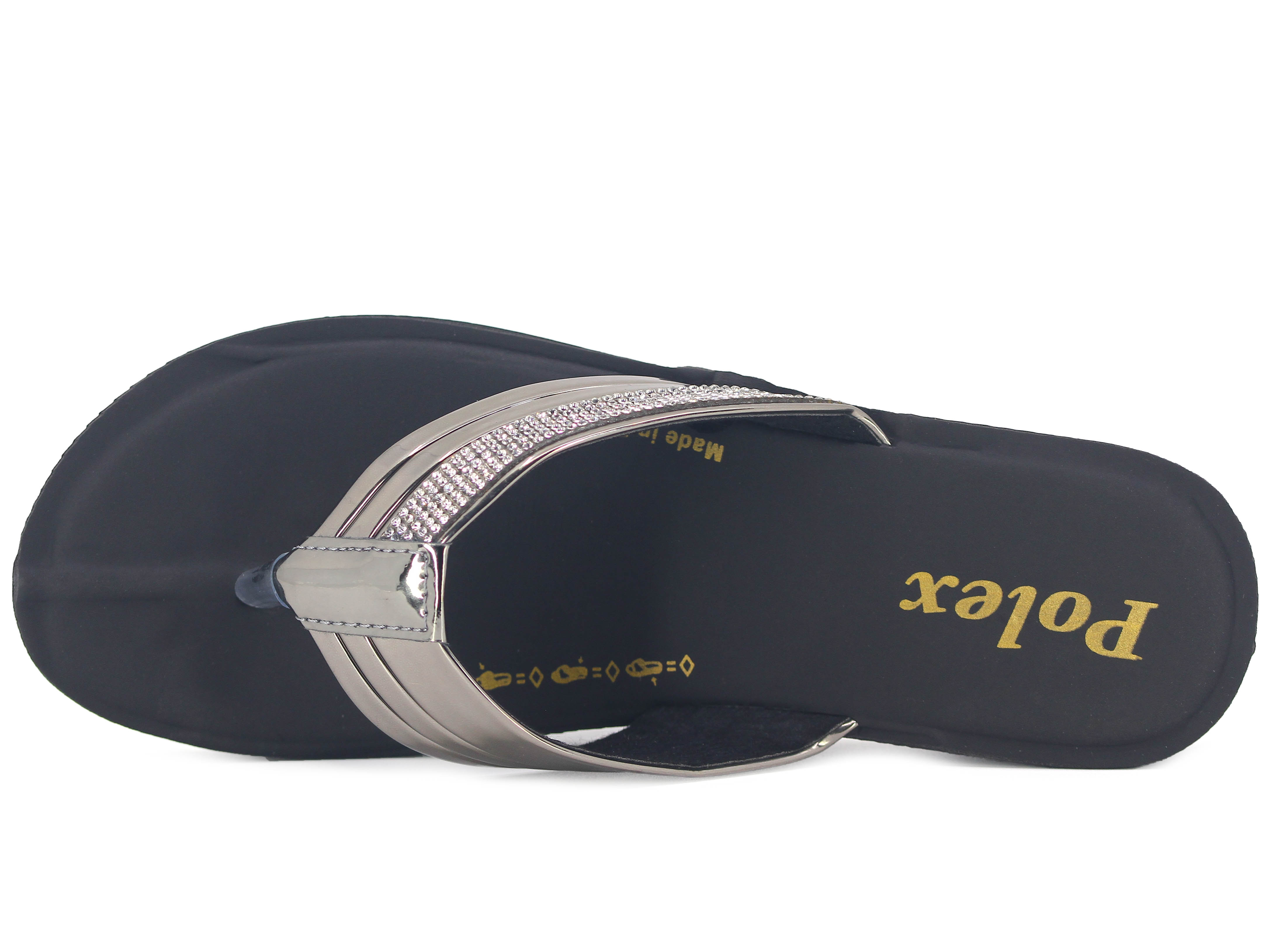 Polex Zenne Z314 Taşlı Ayna Bantlı Parmak Arası Terlik - 2