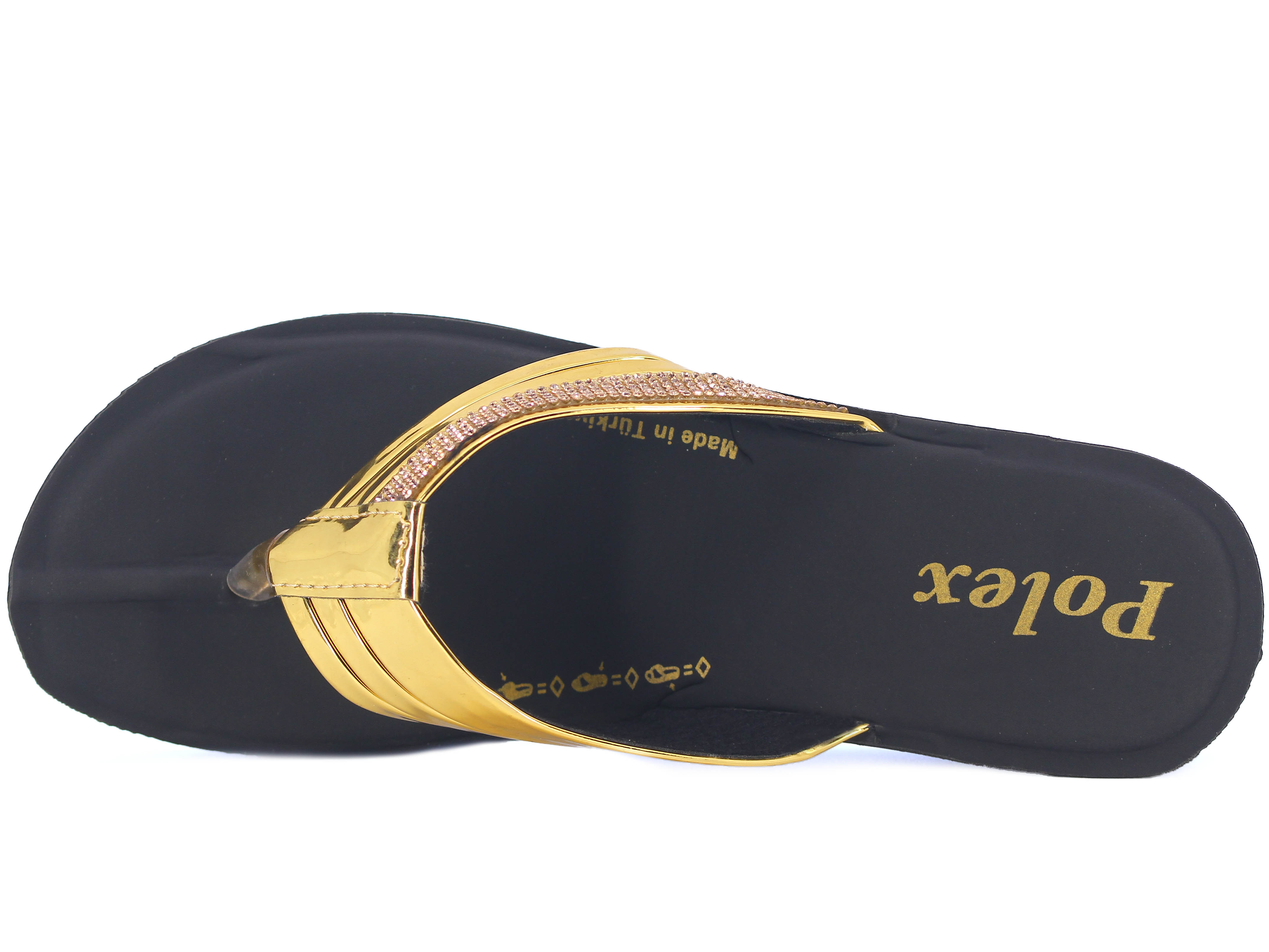 Polex Zenne Z314 Taşlı Ayna Bantlı Parmak Arası Terlik - 2
