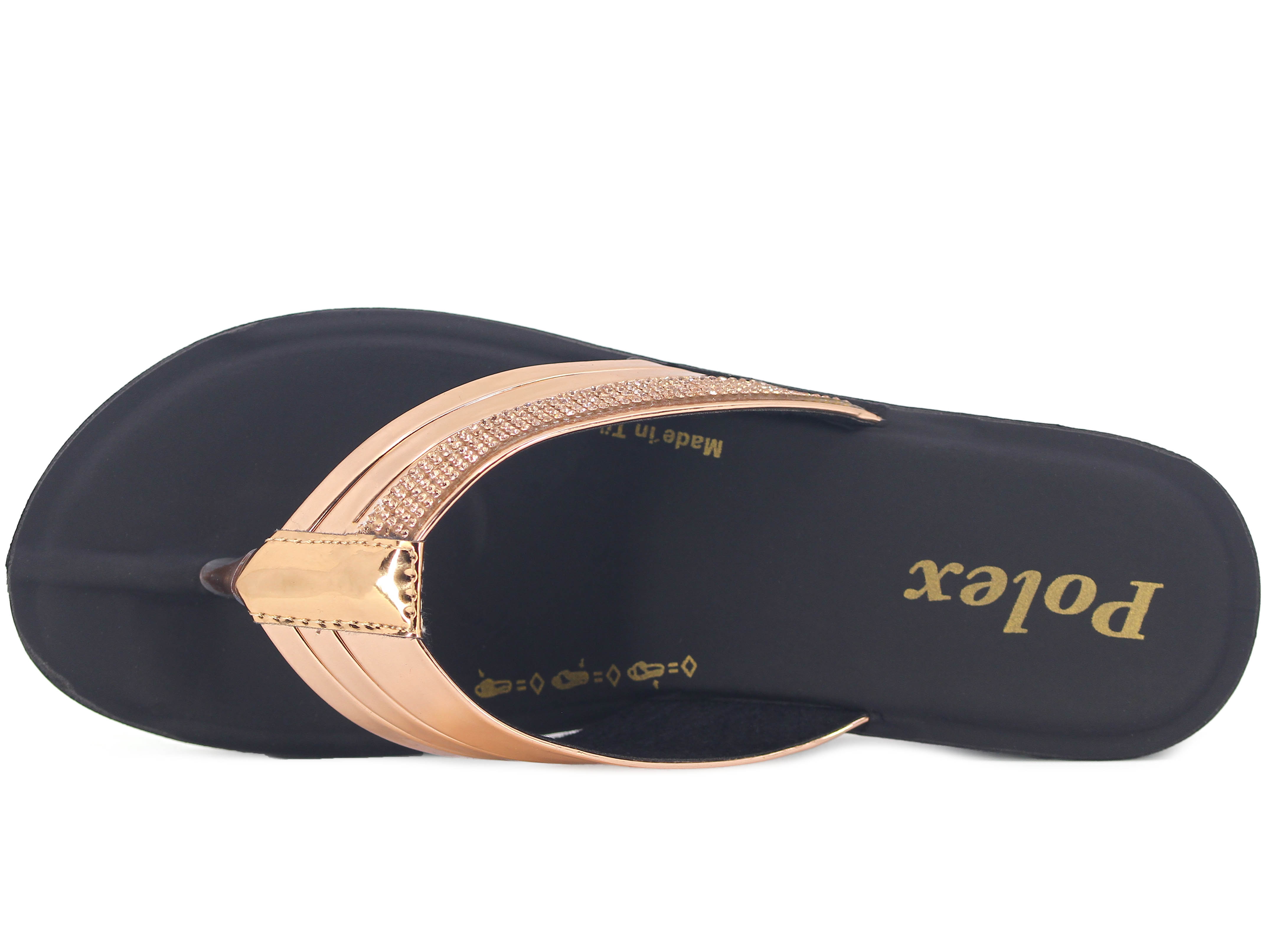 Polex Zenne Z314 Taşlı Ayna Bantlı Parmak Arası Terlik - 2
