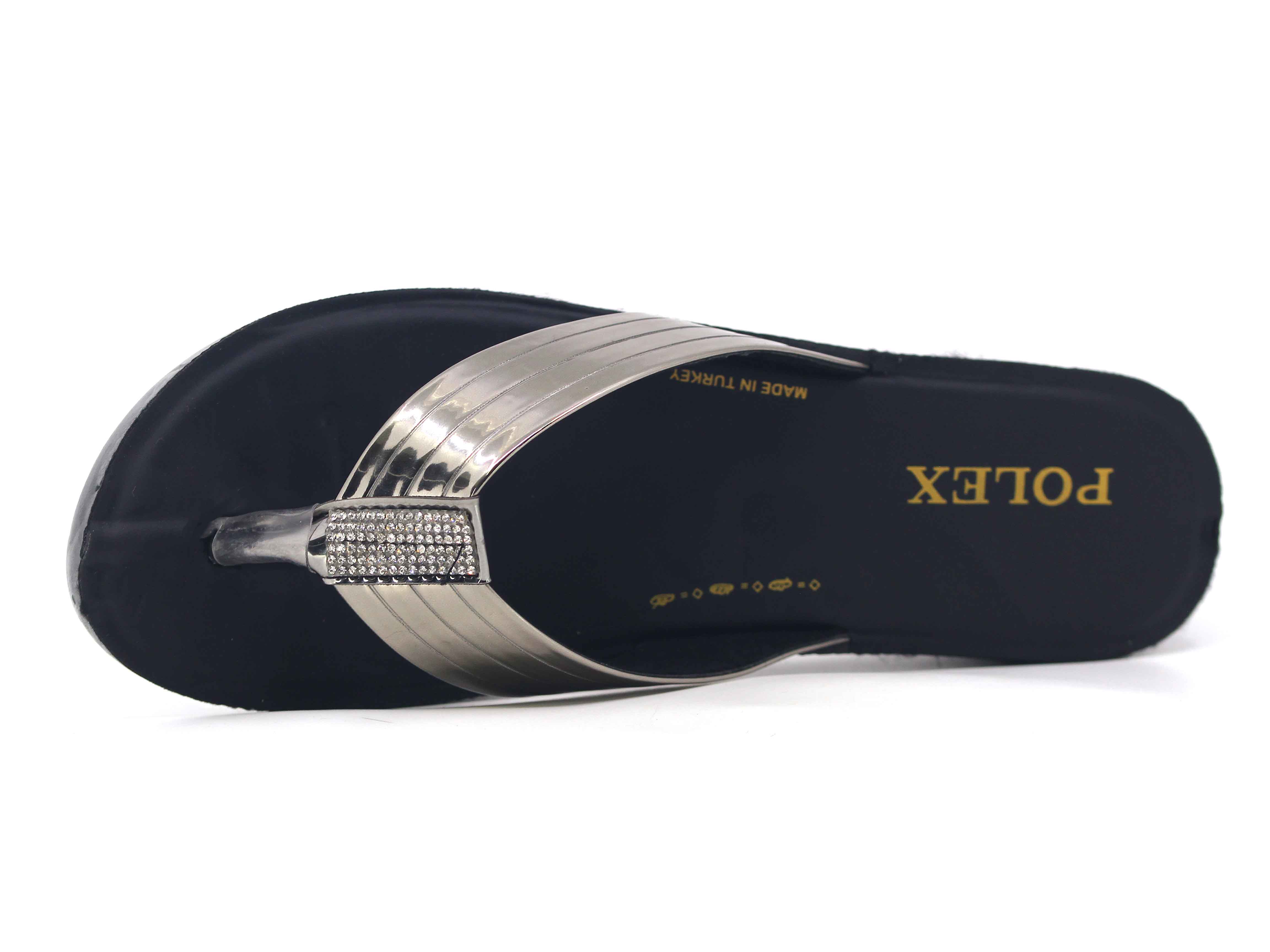 Polex Zenne 642 Taşlı Ayna Bantlı Parmak Arası Terlik - 2