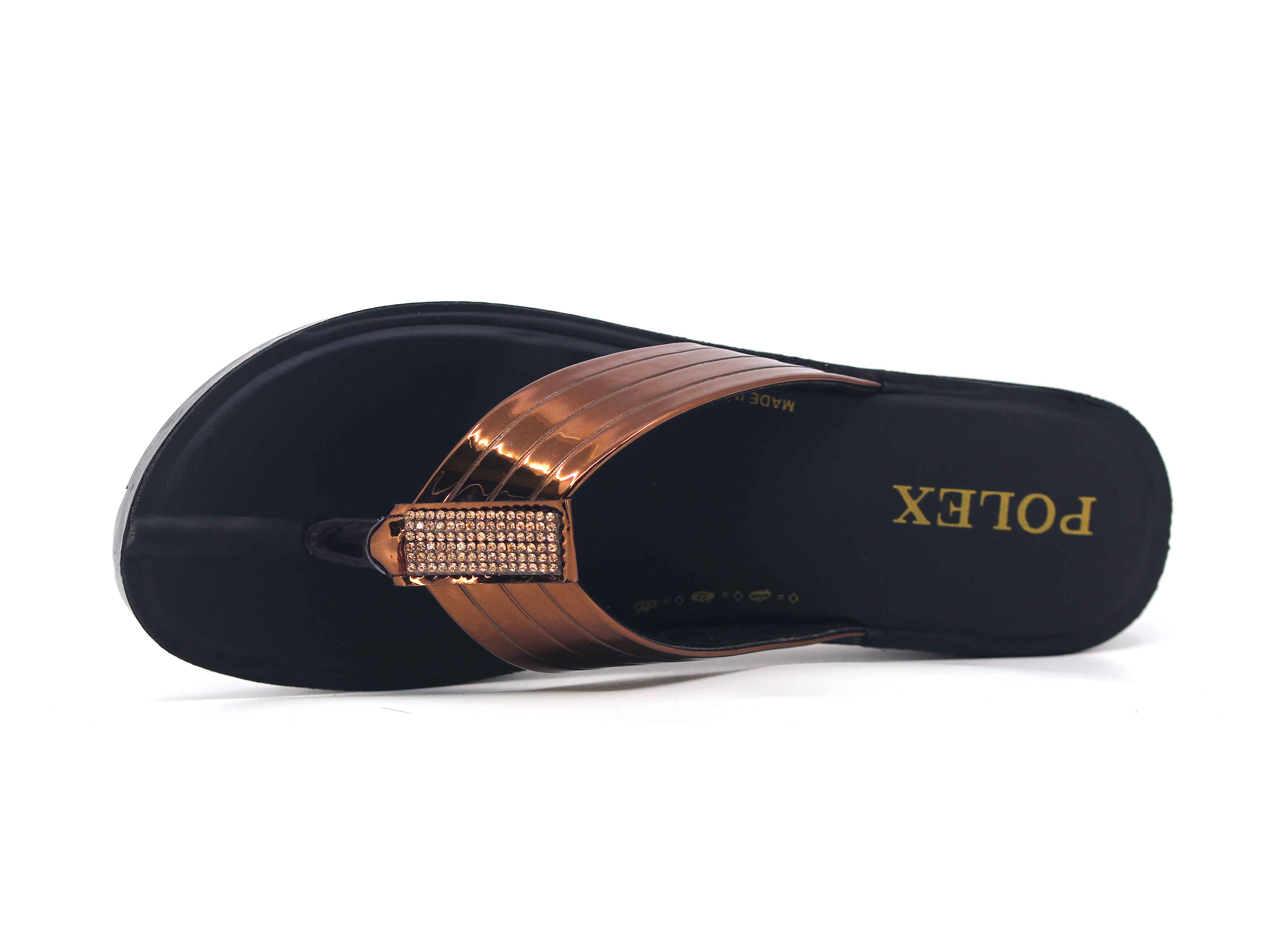 Polex Zenne 642 Taşlı Ayna Bantlı Parmak Arası Terlik - 2