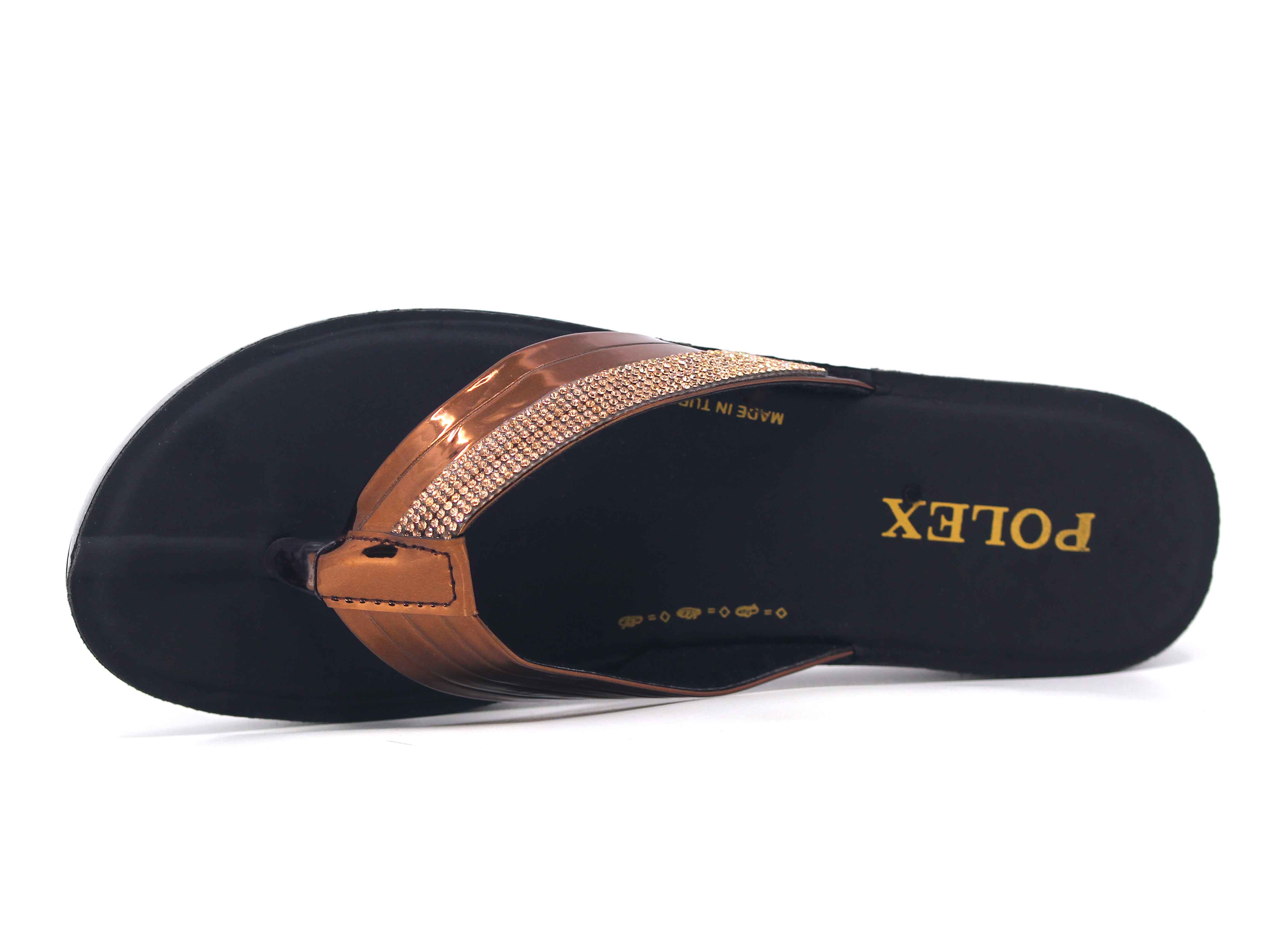 Polex Zenne 641 Taşlı Ayna Bantlı Parmak Arası Terlik - 2