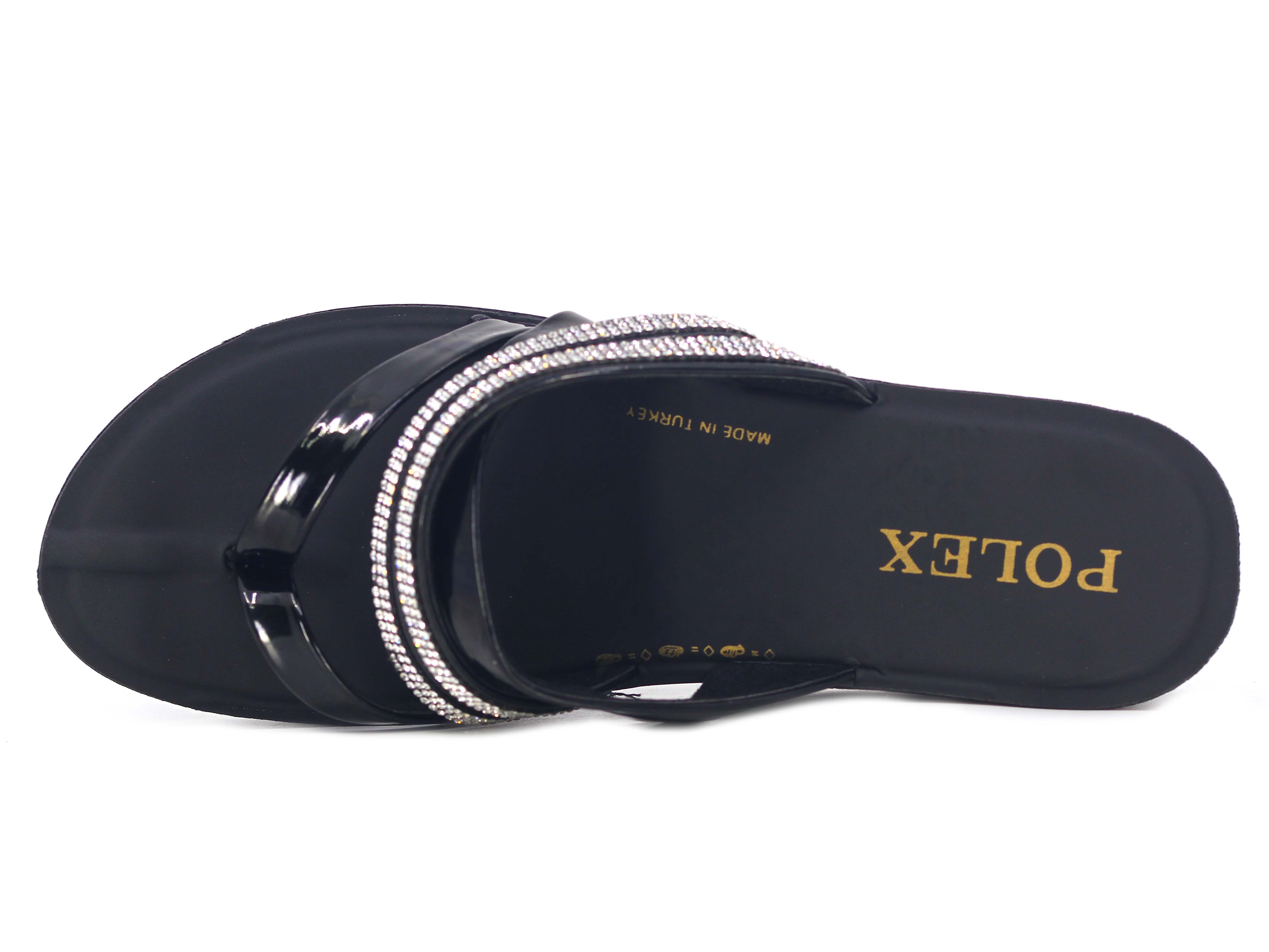 Polex Zenne 638 Taşlı Ayna Bantlı Baş Parmak Arası Terlik - 2