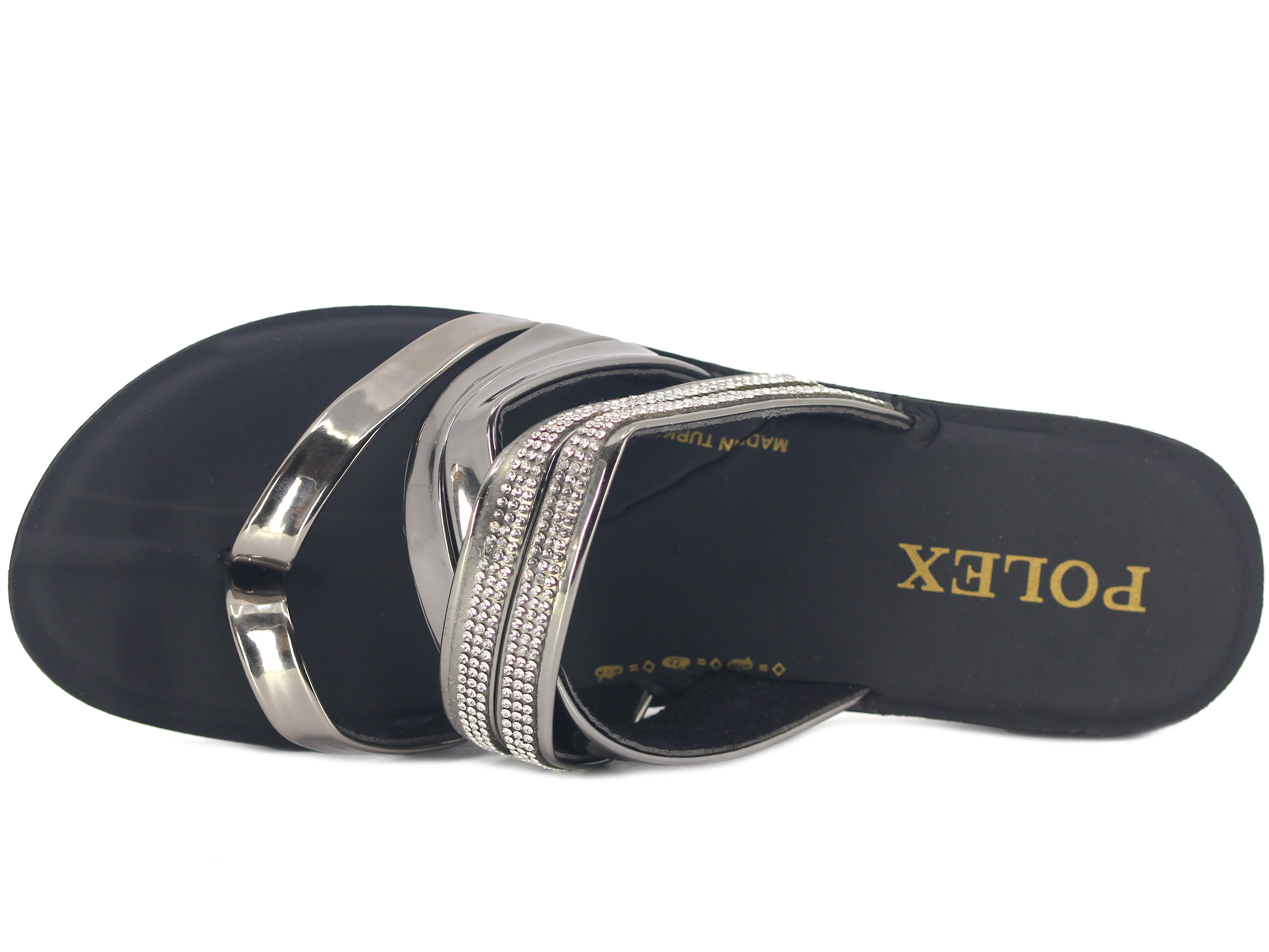 Polex Zenne 638 Taşlı Ayna Bantlı Baş Parmak Arası Terlik - 2