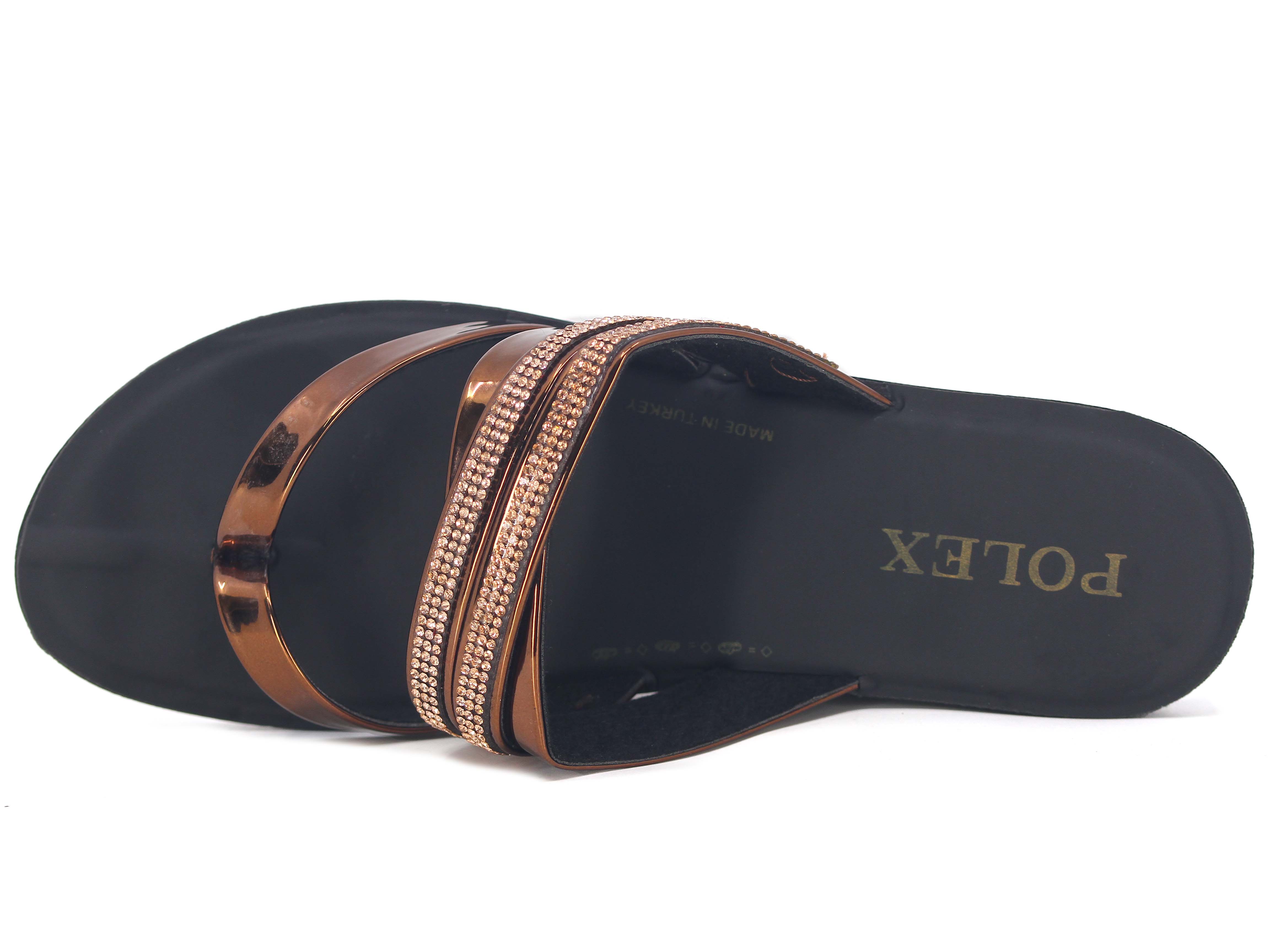 Polex Zenne 638 Taşlı Ayna Bantlı Baş Parmak Arası Terlik - 2