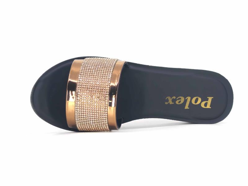 Polex Filet F927 Düz Taşlı Ayna Bantlı Günlük Terlik - 3