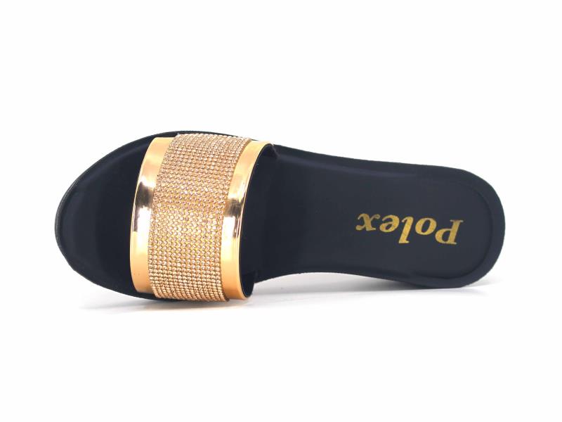 Polex Filet F927 Düz Taşlı Ayna Bantlı Günlük Terlik - 3