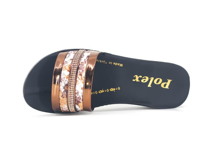 Polex Filet F801 Taşlı Ayna Bantlı Günlük Terlik - 2
