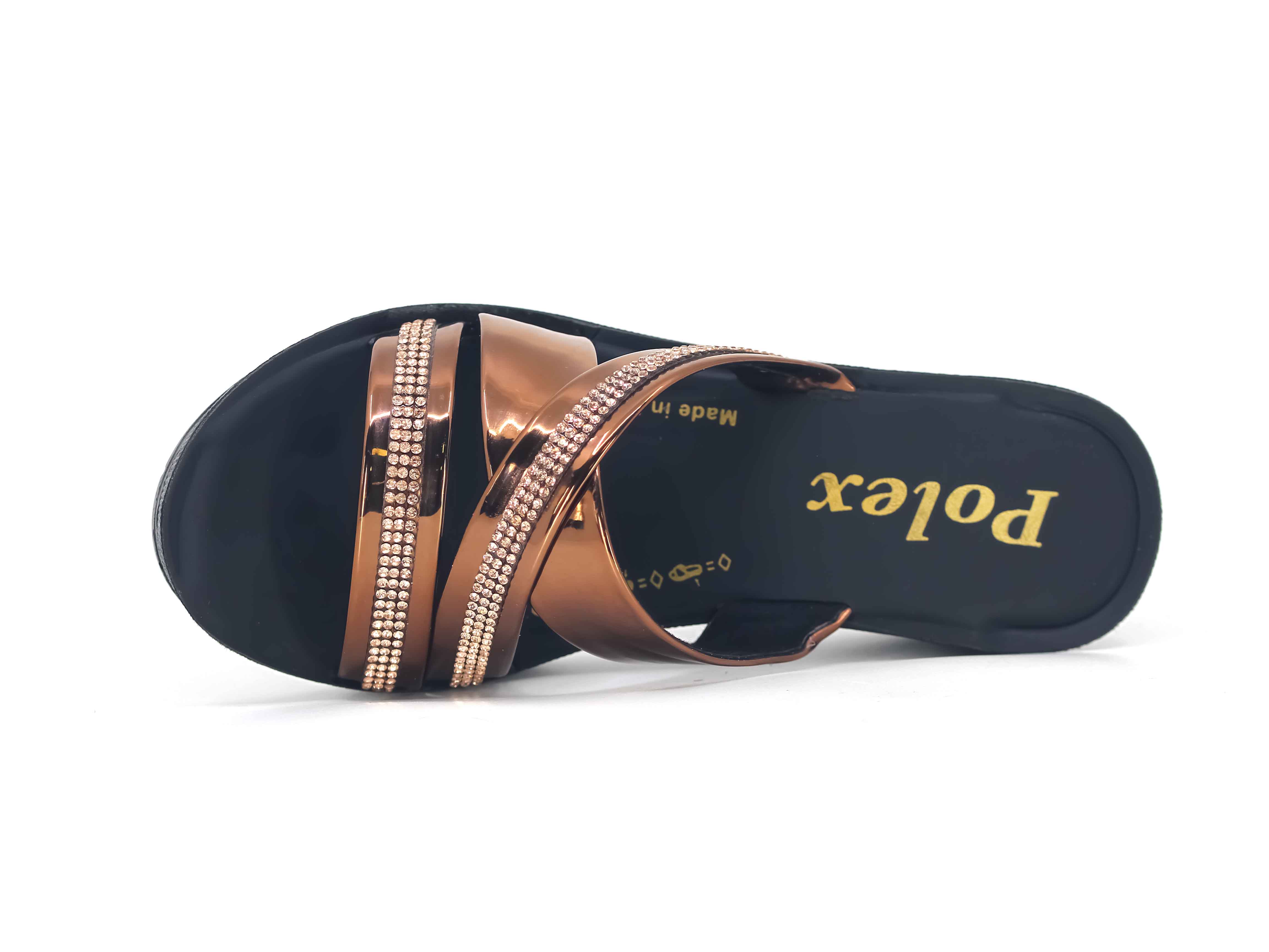 Polex Filet F935 Düz Çapraz Taşlı Ayna Bantlı Günlük Terlik - 2