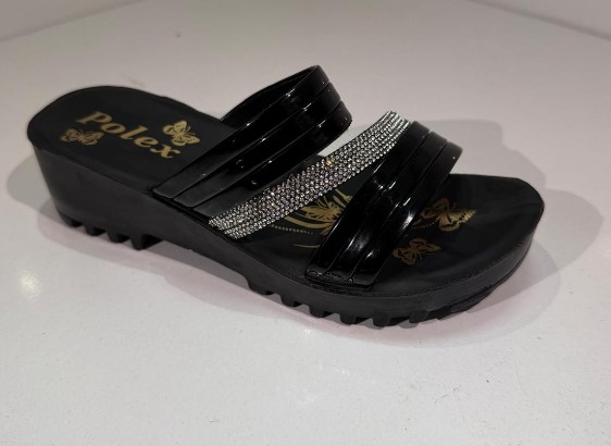 Polex Patik P1411 Çift Bant Şerit Taşlı Günlük Terlik
