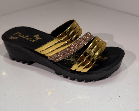 Polex Patik P1411 Çift Bant Şerit Taşlı Günlük Terlik