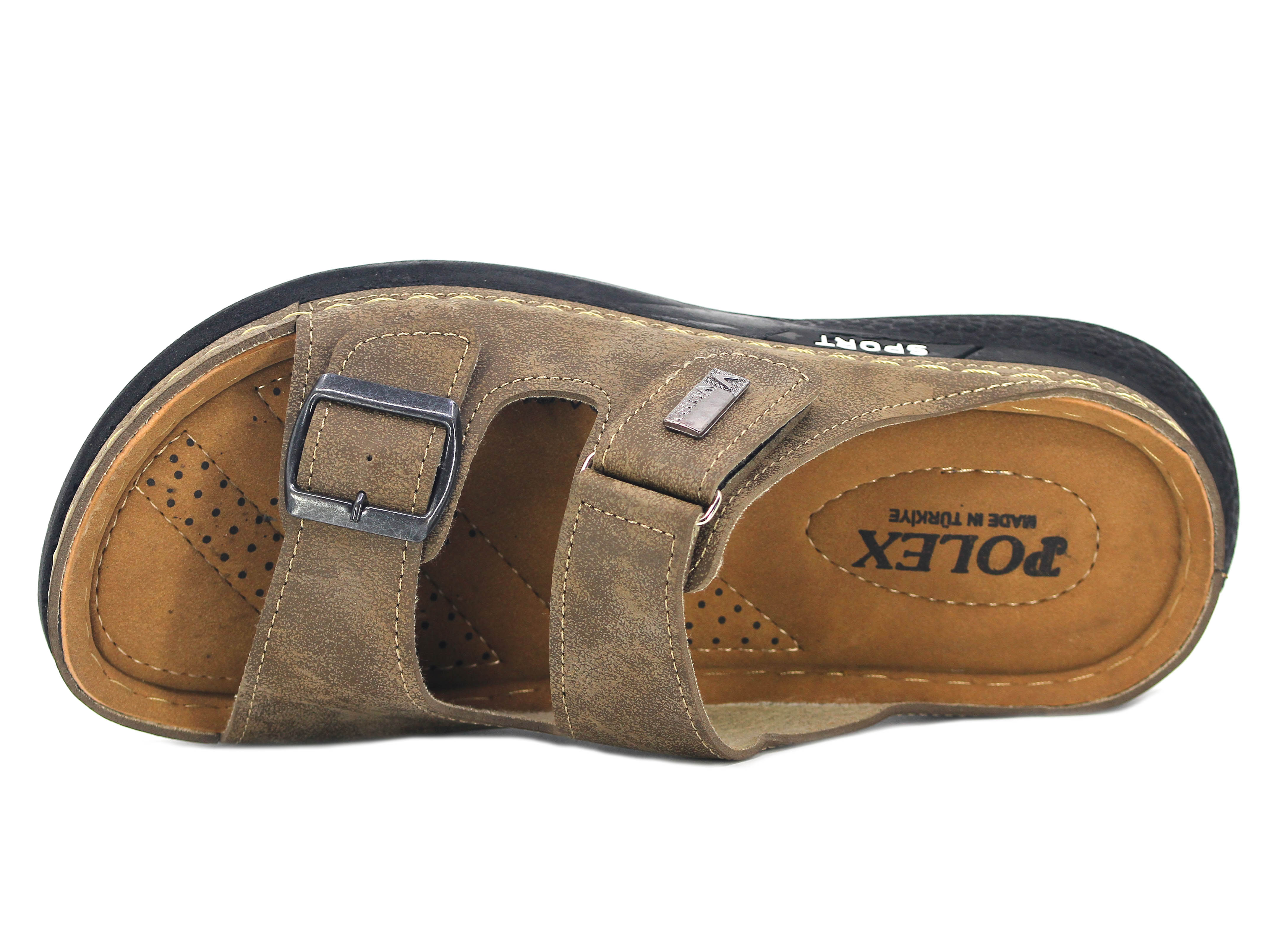 Polex Merdane M-2060 (304-2000 Taban) Tek Toka Cırtlı Sport Monta Günlük Terlik - 2