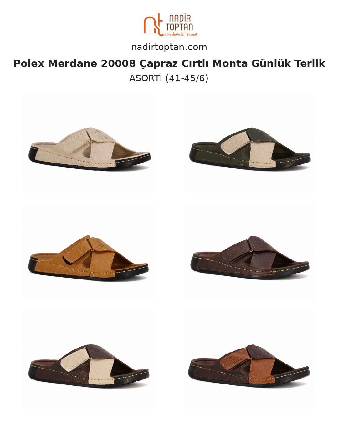 Polex Merdane 20008 Çapraz Cırtlı Monta Günlük Terlik