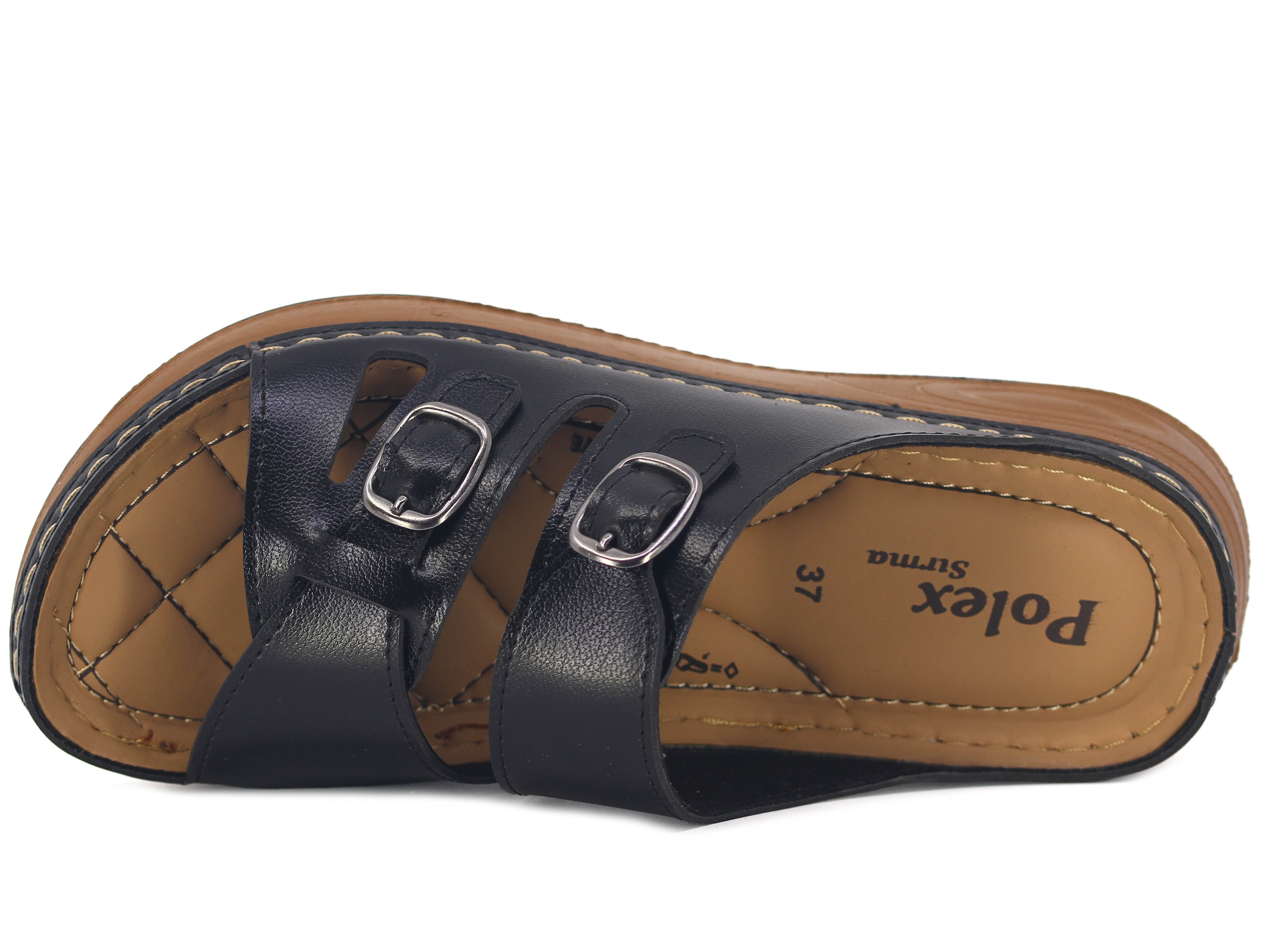 Polex Zenne 463-8 Sırma Çift Toka Geçmeli Monta Poşetli Günlük Terlik - 2