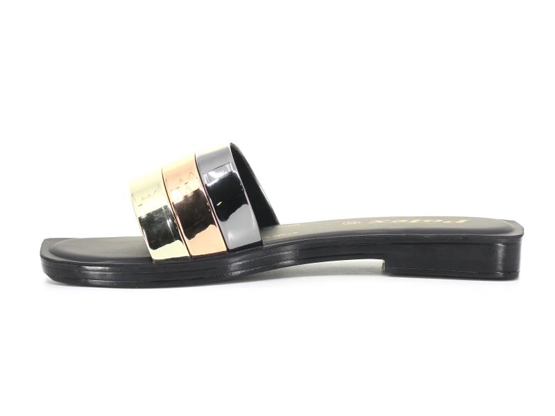 Polex Zenne 6201 Düz Üç Bantlı Köşeli Taban Günlük Terlik - 2