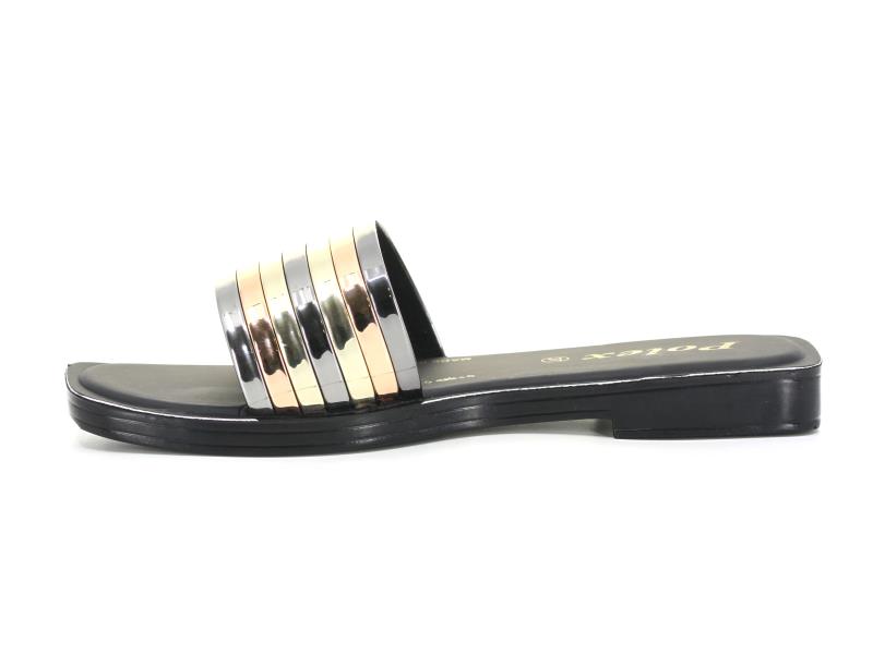 Polex Zenne 6203 Düz Yedi Bantlı Köşe Taban Günlük Terlik - 2