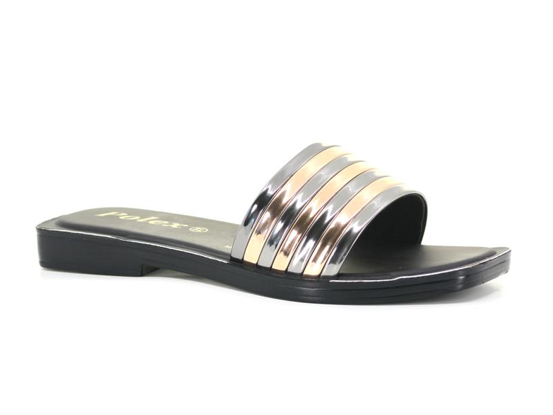 Polex Zenne 6203 Düz Yedi Bantlı Köşe Taban Günlük Terlik - 1