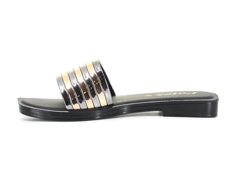 Polex Zenne 6203 Düz Yedi Bantlı Köşe Taban Günlük Terlik - 2