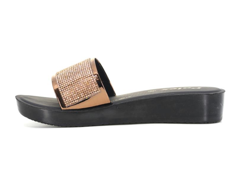 Polex Zenne Z329 Düz Yüz Taşlı Ayna Bantlı Günlük Terlik - 2
