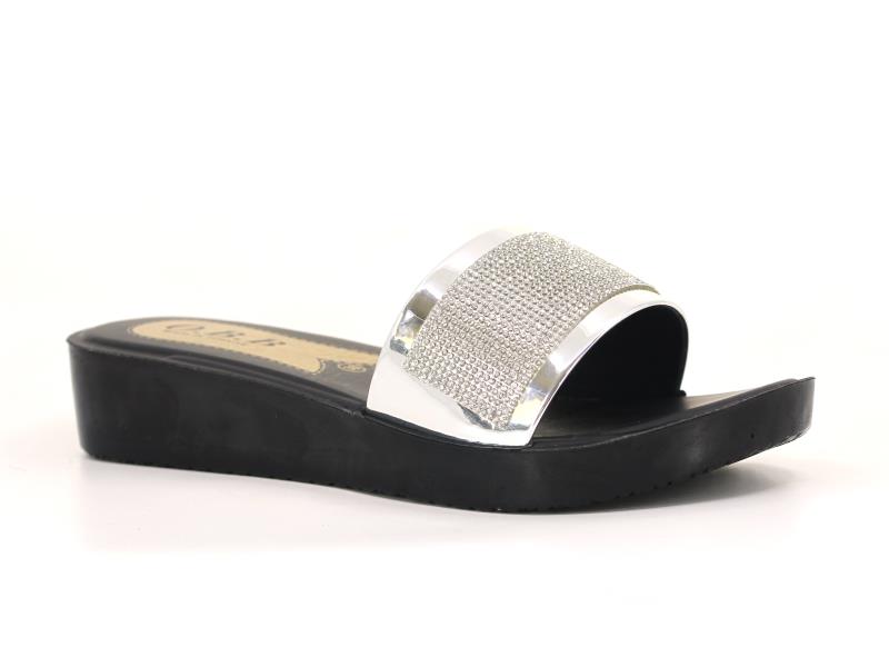 Polex Zenne Z329 Düz Yüz Taşlı Ayna Bantlı Günlük Terlik - 1