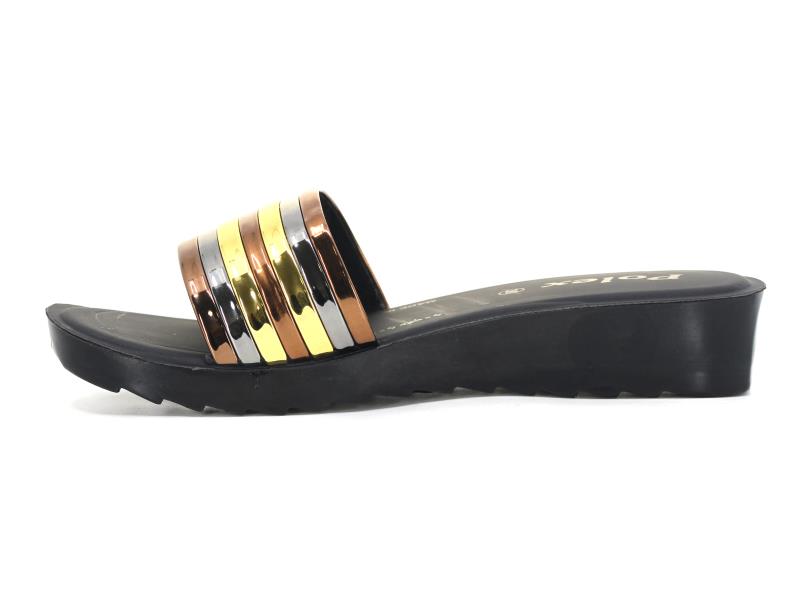Polex Zenne Z903 Düz Yedi Ayna Bantlı Günlük Terlik - 2