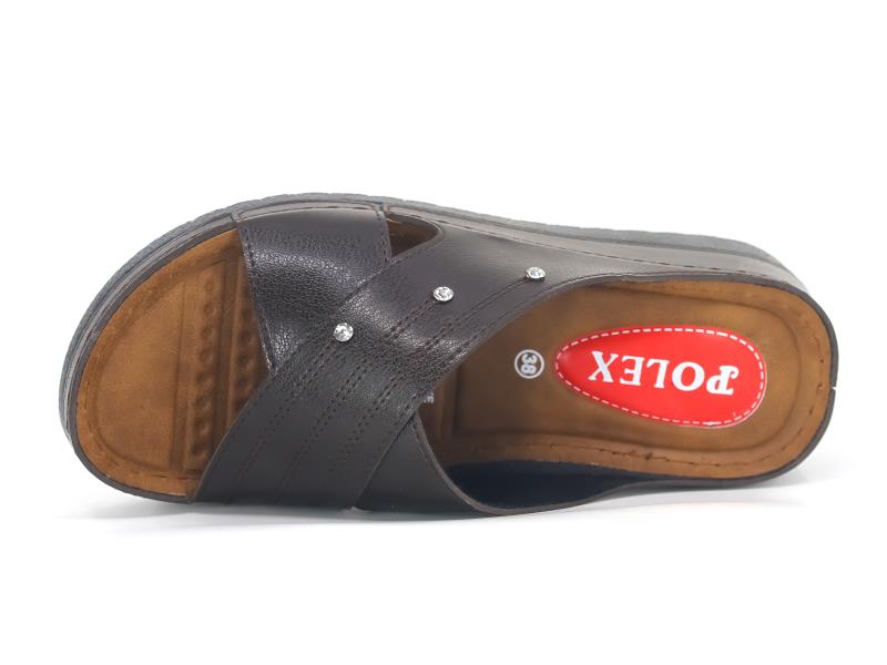 Polex Zenne Z135-0106 Çapraz Bantlı Taşlı Monta Poşetli Günlük Terlik - 2