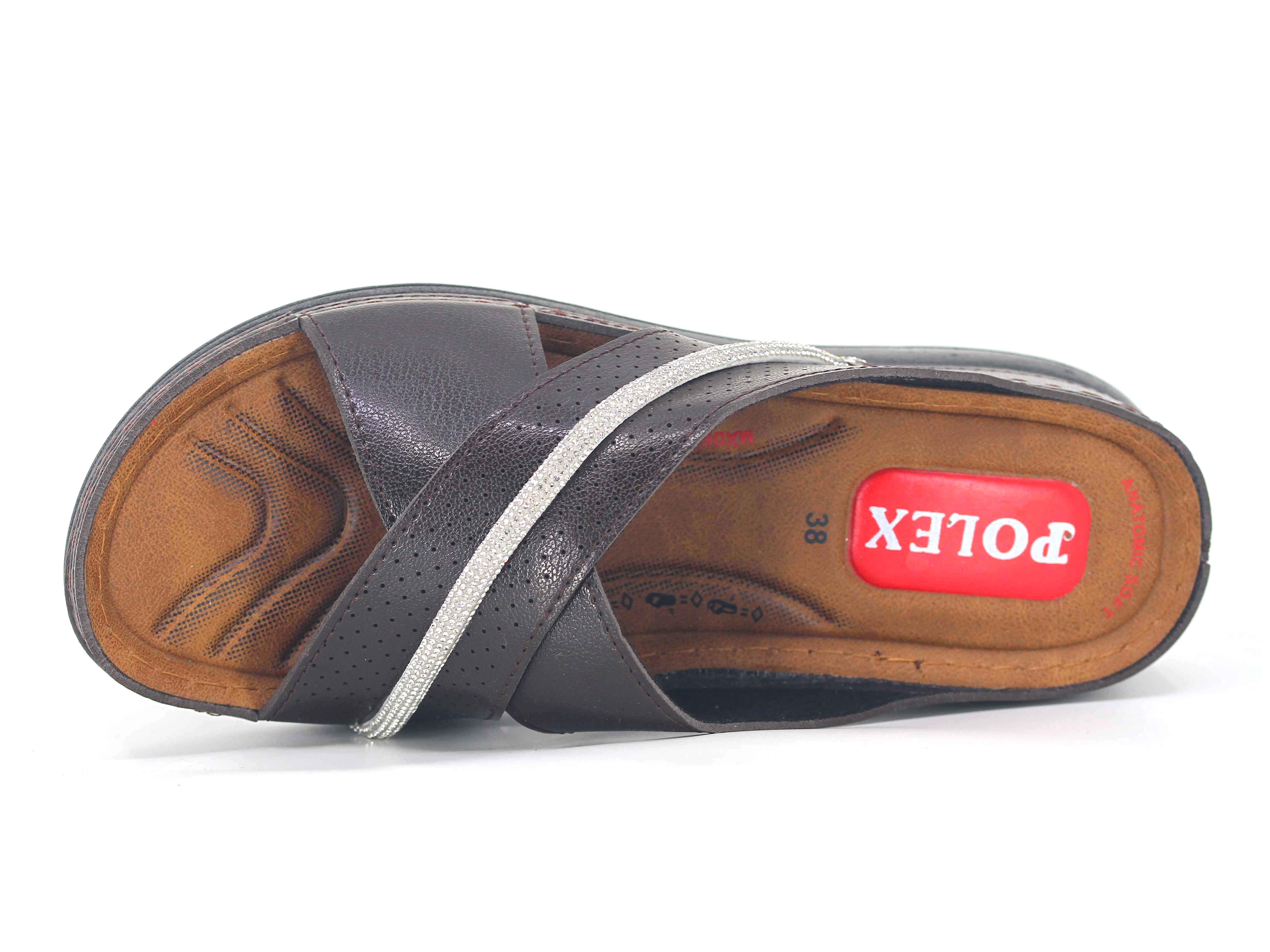 Polex Zenne Z124-0102 Çapraz Bantlı Şerit Taşlı Monta Günlük Terlik - 2