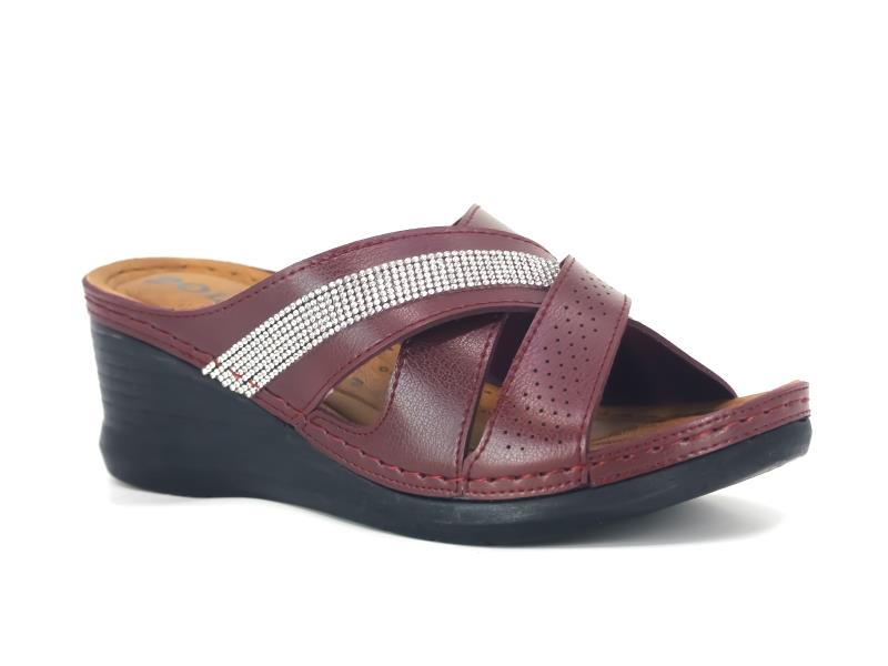 Polex Zenne Z116-0103 Çapraz Geçmeli Taşlı Monta Günlük Terlik - 1