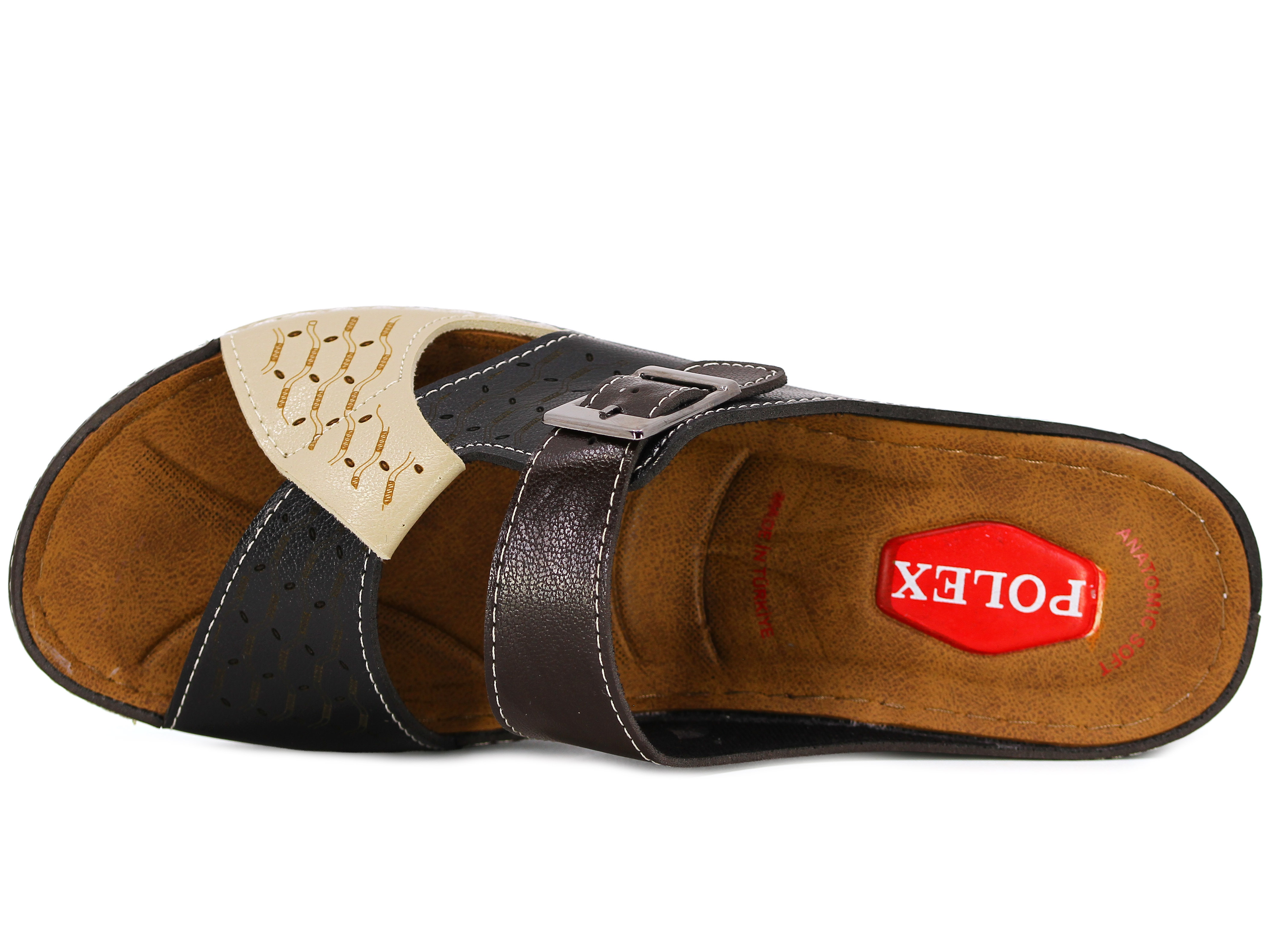 Polex Zenne Z10-0130/1 Geçmeli Lazerli Tokalı Monta Günlük Terlik - 2