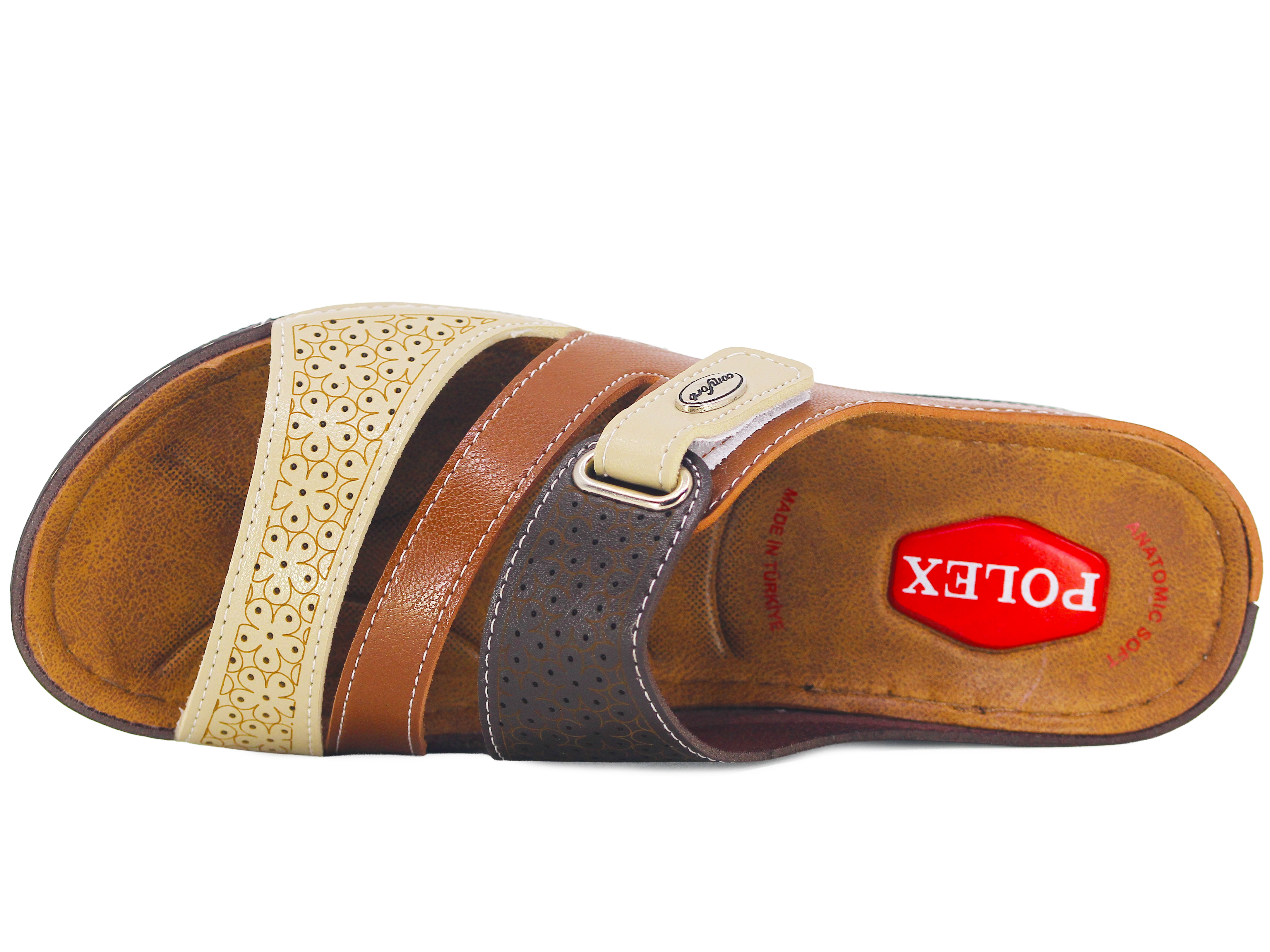 Polex Zenne Z10-0222 Üç Bant Cırtlı Lazerli Monta Günlük Terlik - 2
