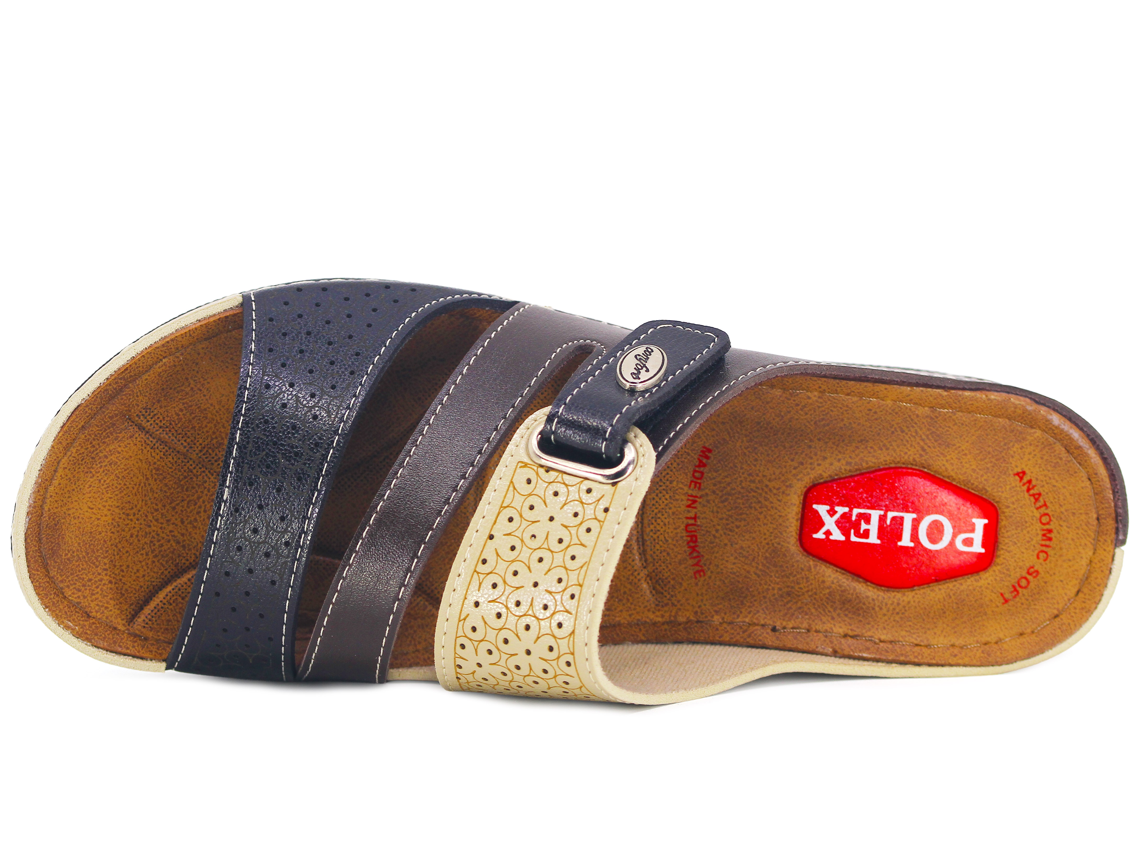 Polex Zenne Z10-0222 Üç Bant Cırtlı Lazerli Monta Günlük Terlik - 2