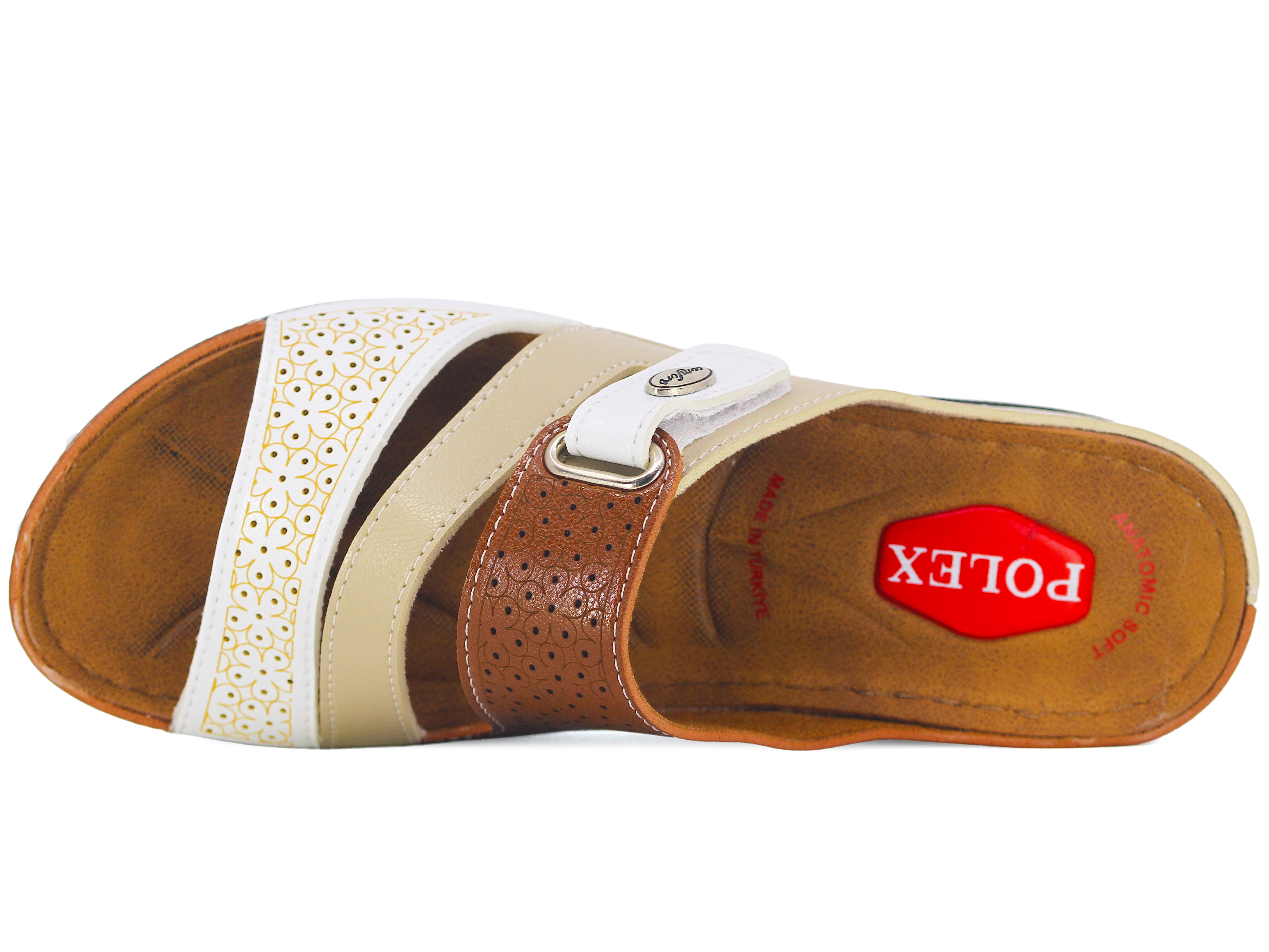 Polex Zenne Z10-0222 Üç Bant Cırtlı Lazerli Monta Günlük Terlik - 2
