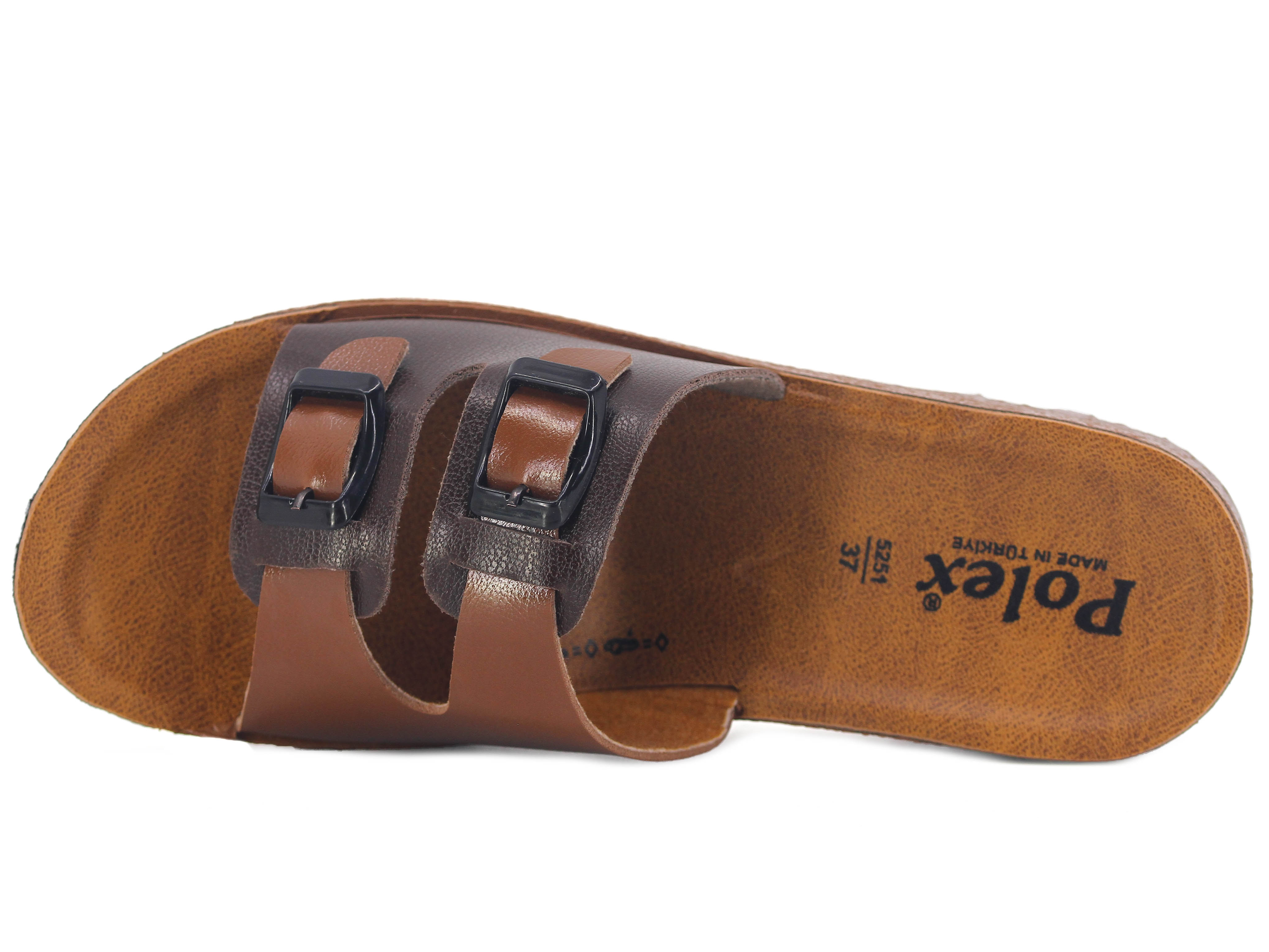Polex Zenne 5252-C Çift Toka Traktör Taban Günlük Terlik - 2