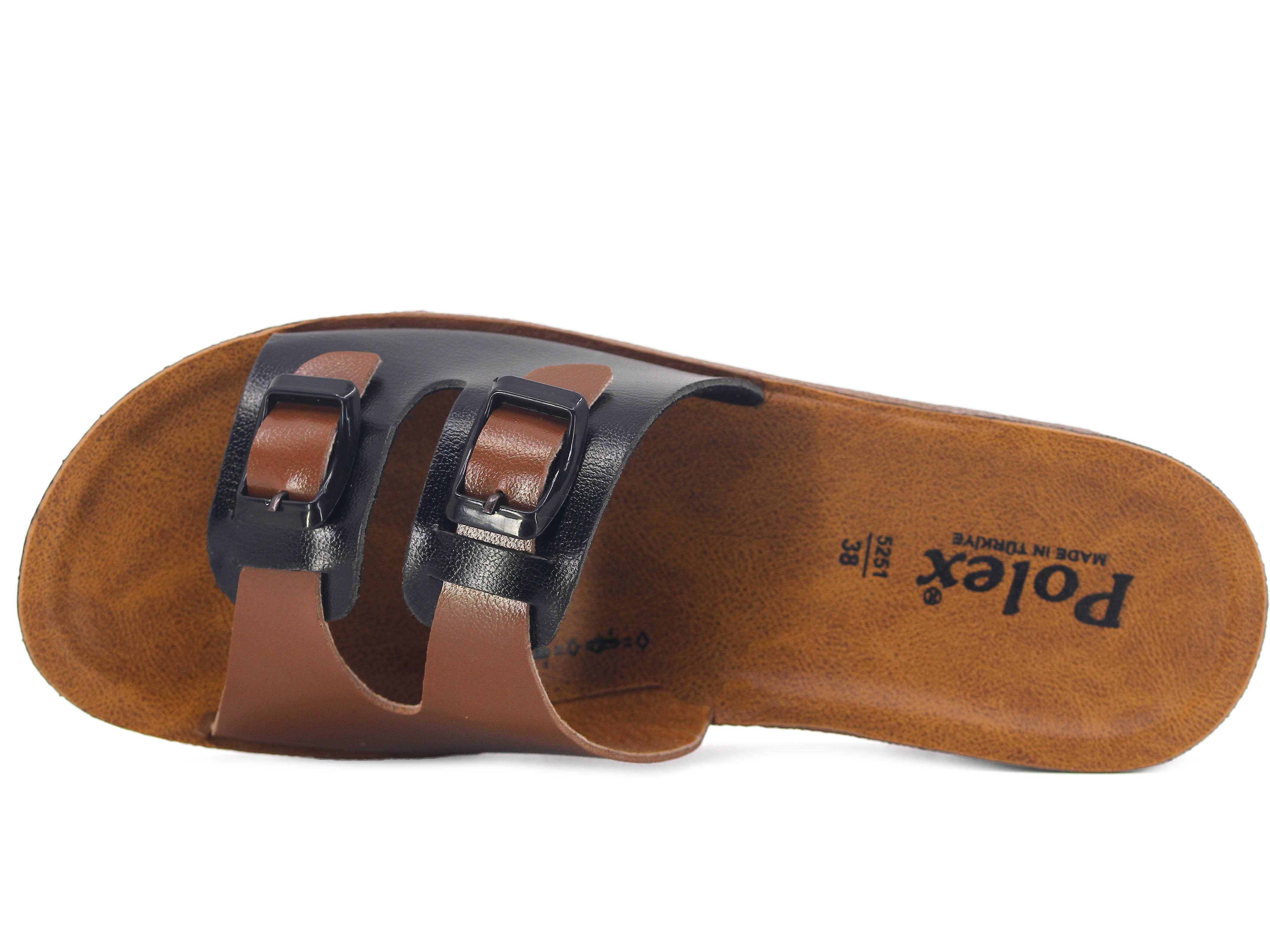 Polex Zenne 5252-C Çift Toka Traktör Taban Günlük Terlik - 2