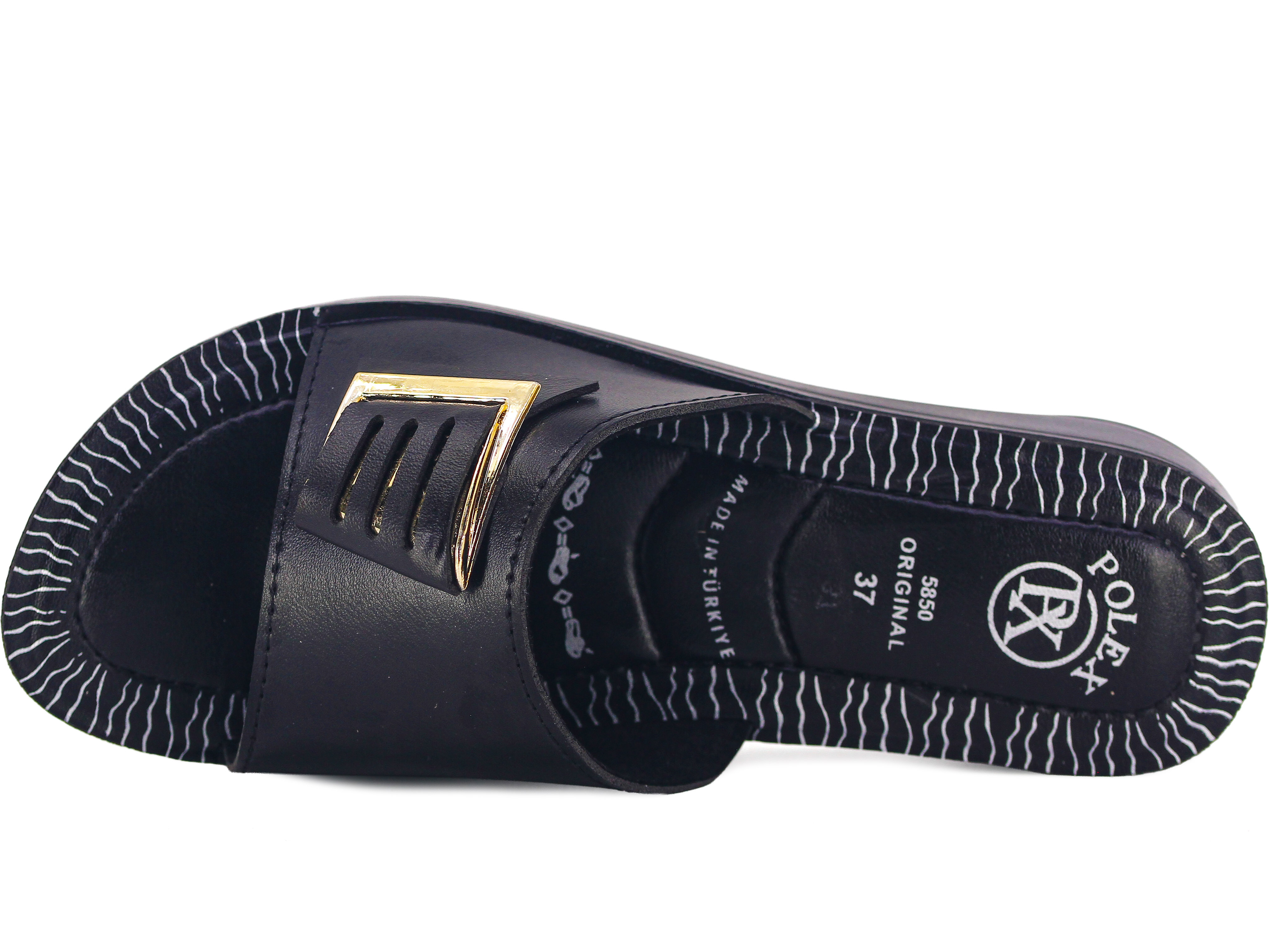 Polex Zenne 5854-C Tokalı 3 Çizgili Pedli Günlük Terlik - 2