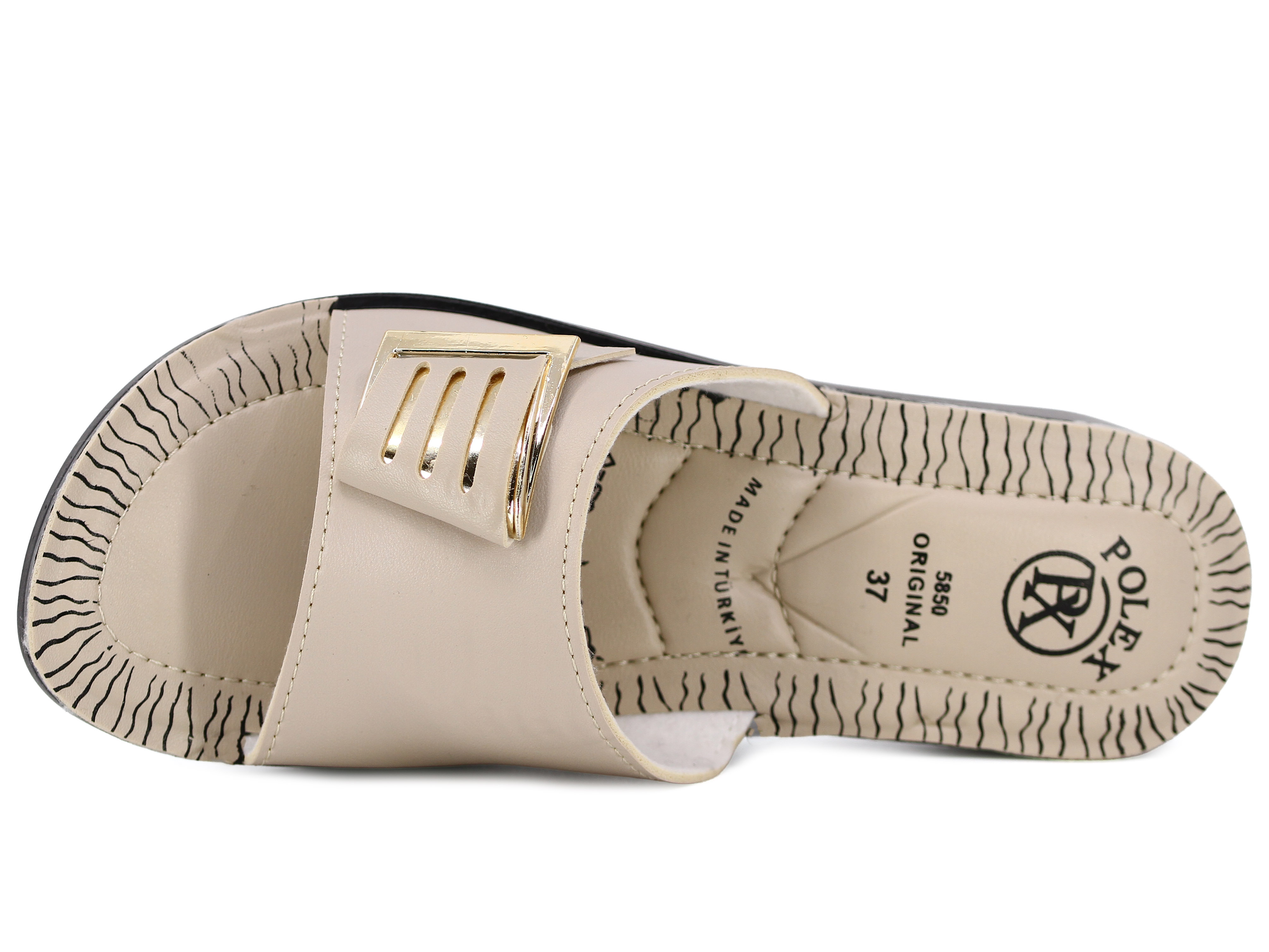 Polex Zenne 5854-C Tokalı 3 Çizgili Pedli Günlük Terlik - 2