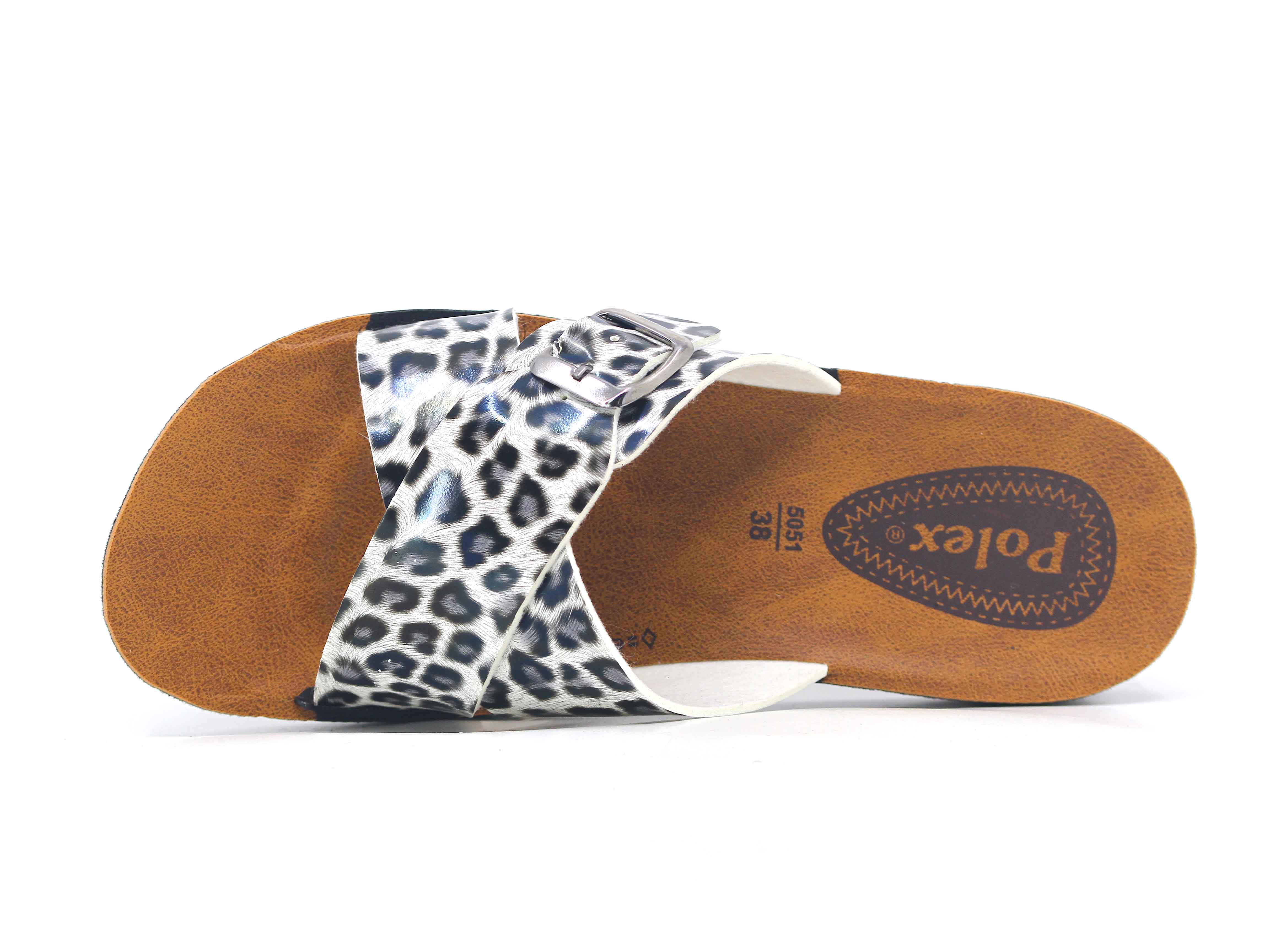 Polex Zenne 5058-C Leopar Desen Çapraz Tokalı * Günlük Terlik - 2