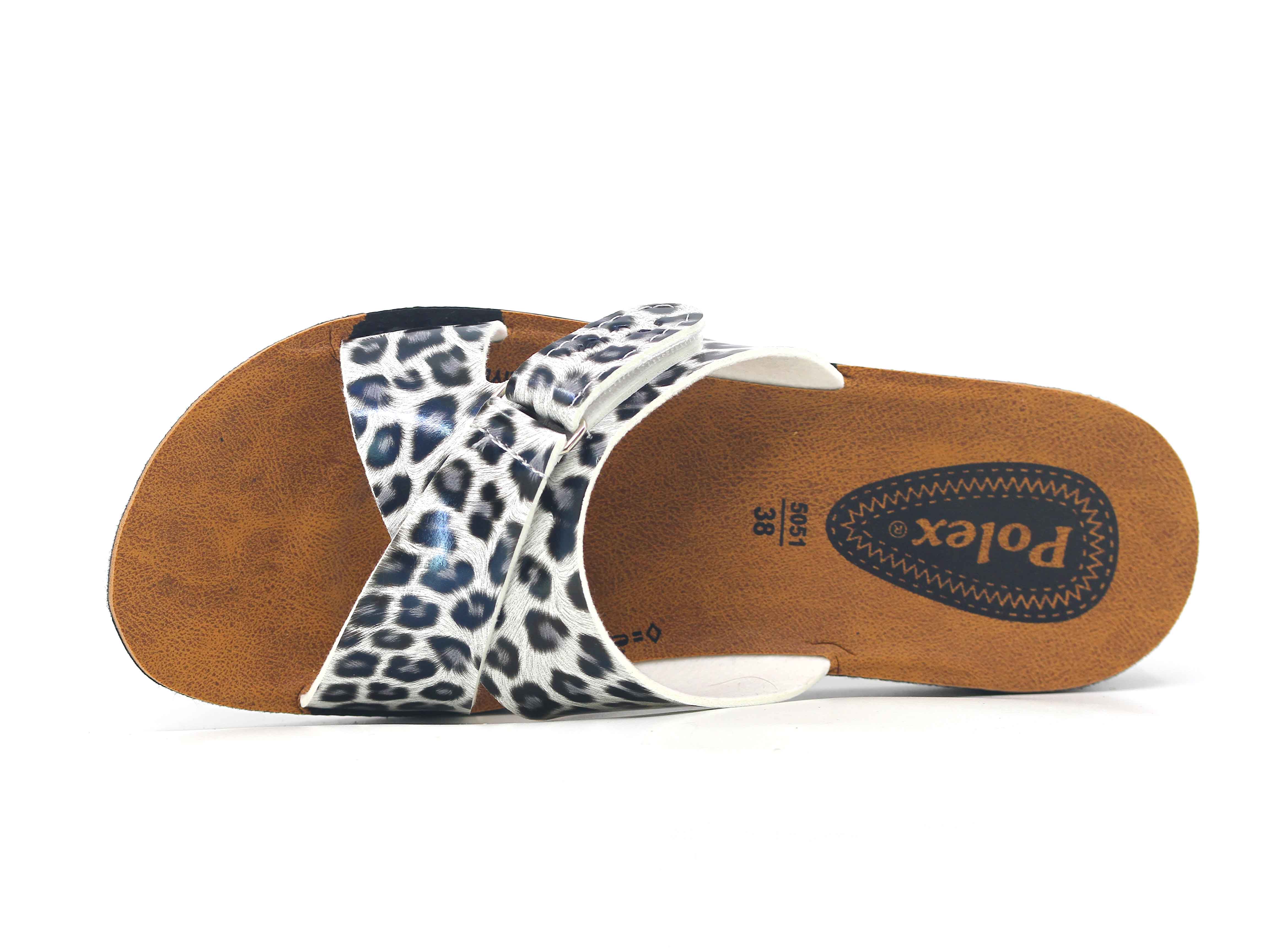 Polex Zenne 5052-C Çapraz Cırtlı Leopar Desen * Günlük Terlik - 2