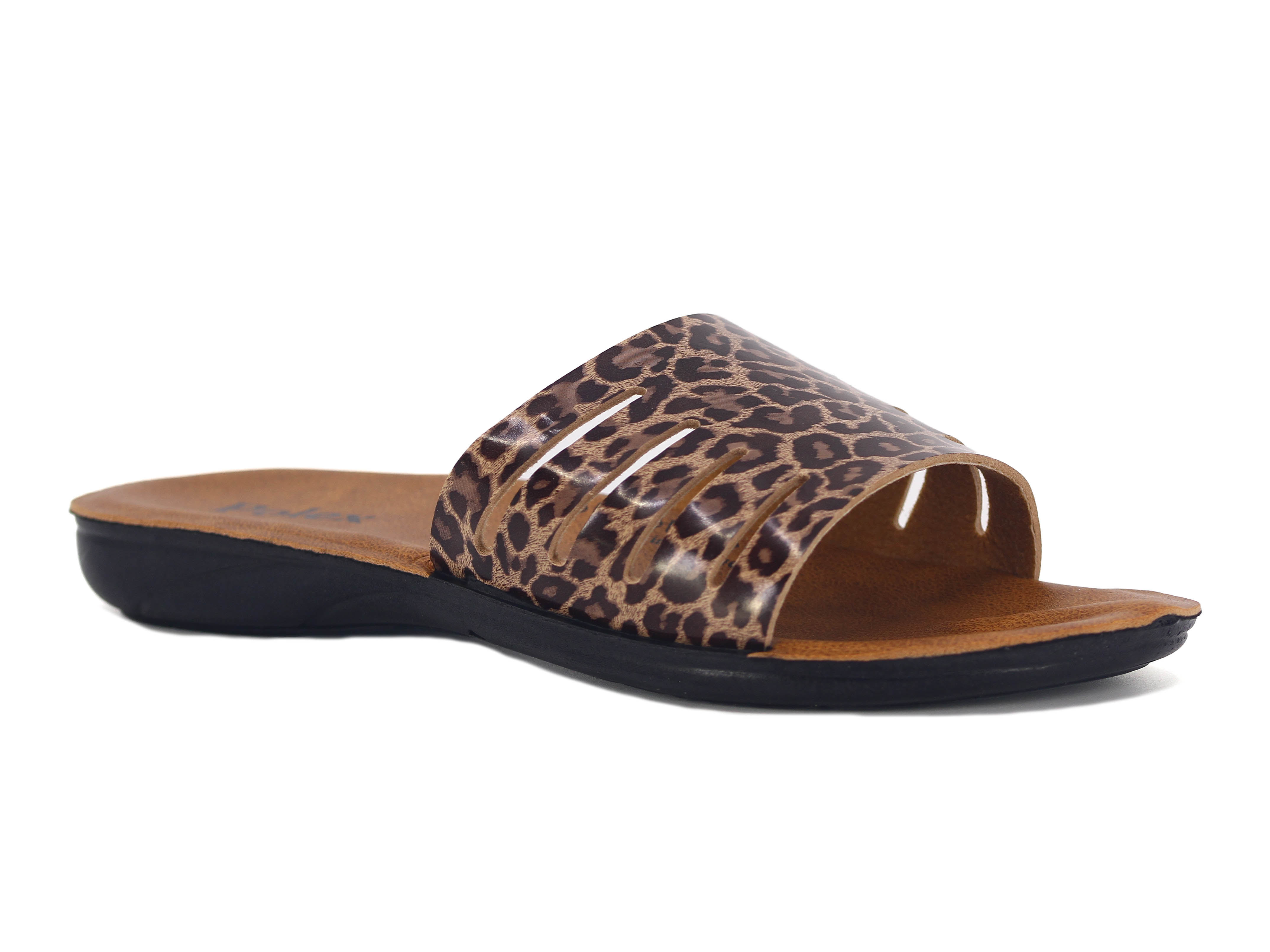 Polex Zenne 5307-C Leopar Desen Kibrit Yandan Zımbalı Ekstra * Günlük Terlik - 1