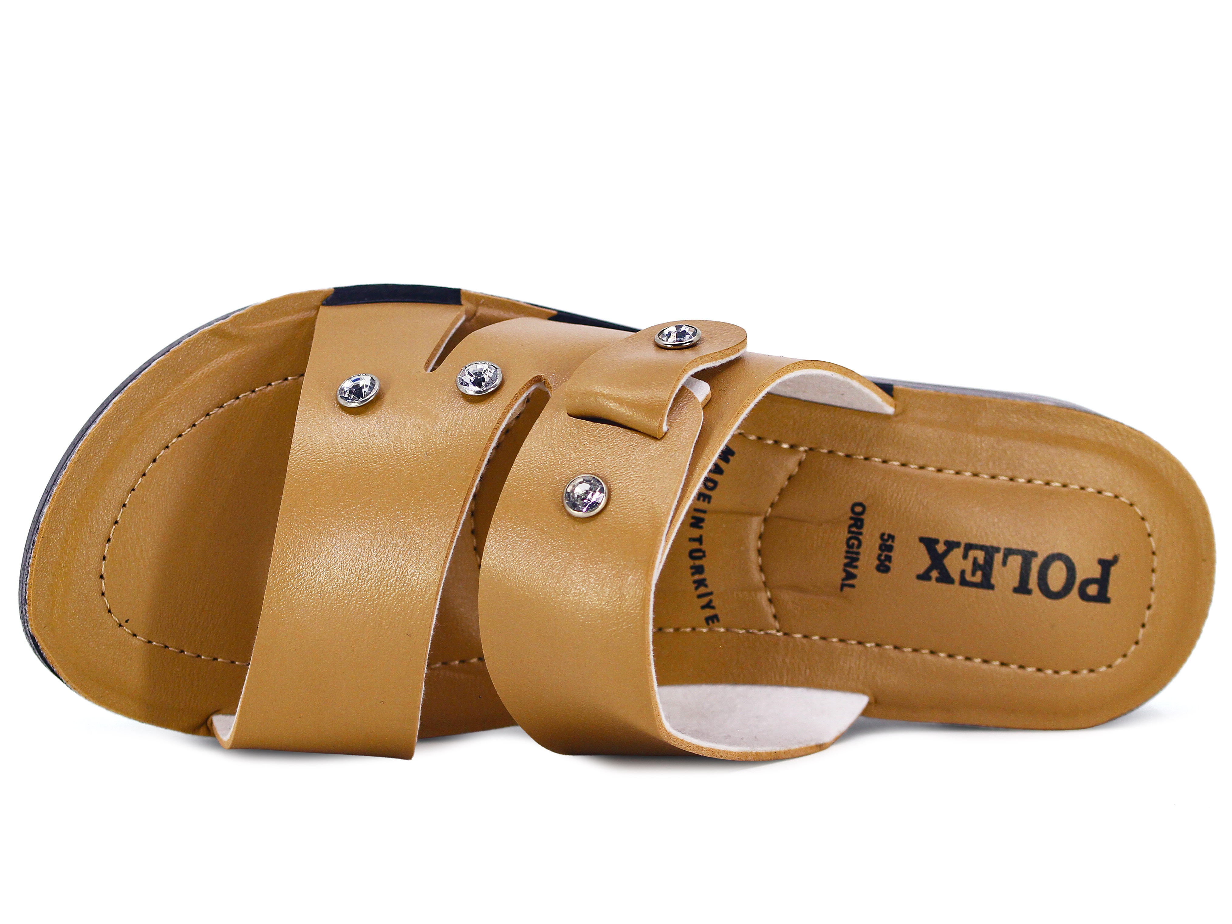 Polex Zenne 5867-C Üç Damla Taşlı Pedli Günlük Terlik - 2