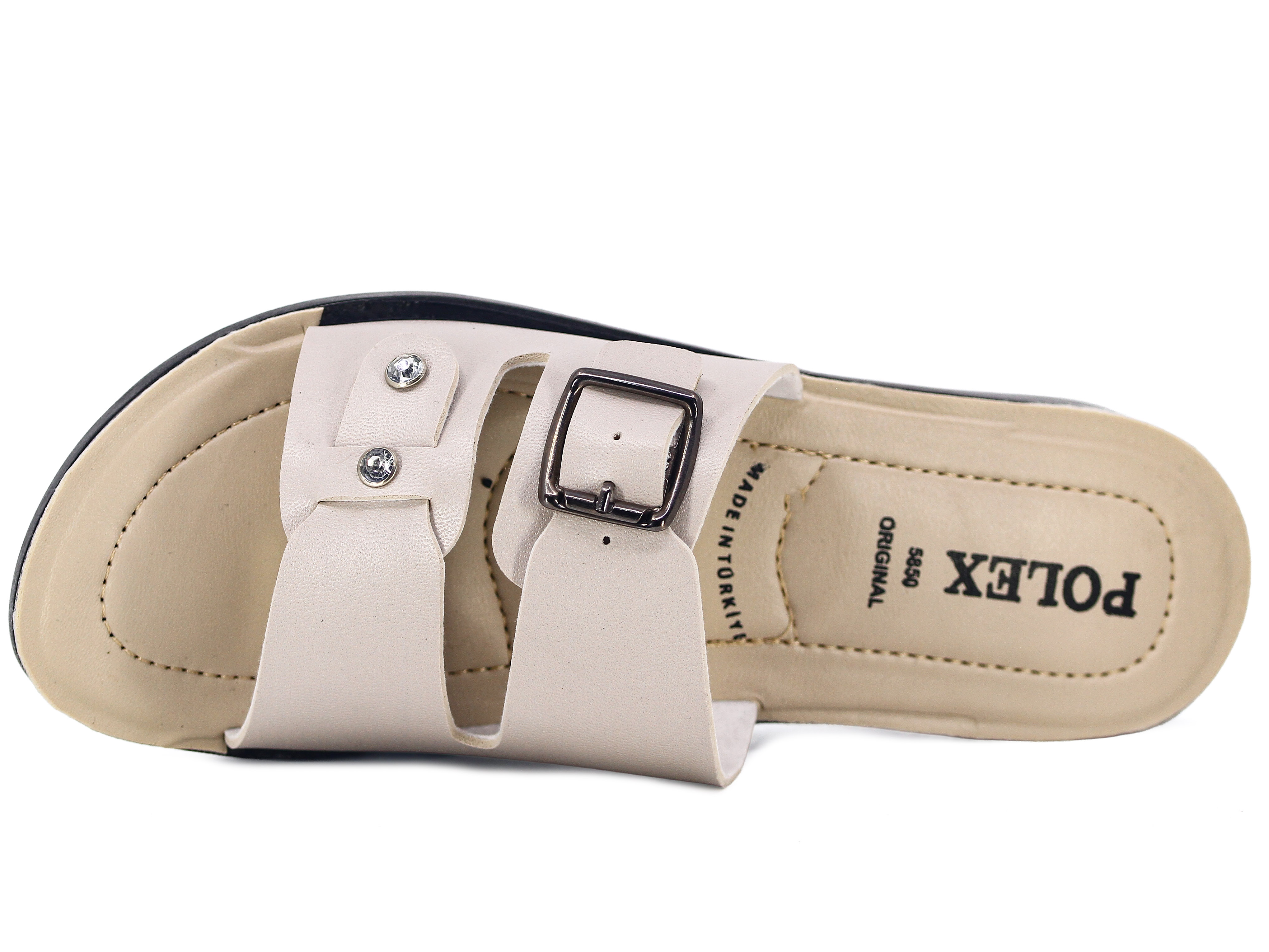 Polex Zenne 5868-C Tek Toka Damla Taşlı Pedli Günlük Terlik - 2