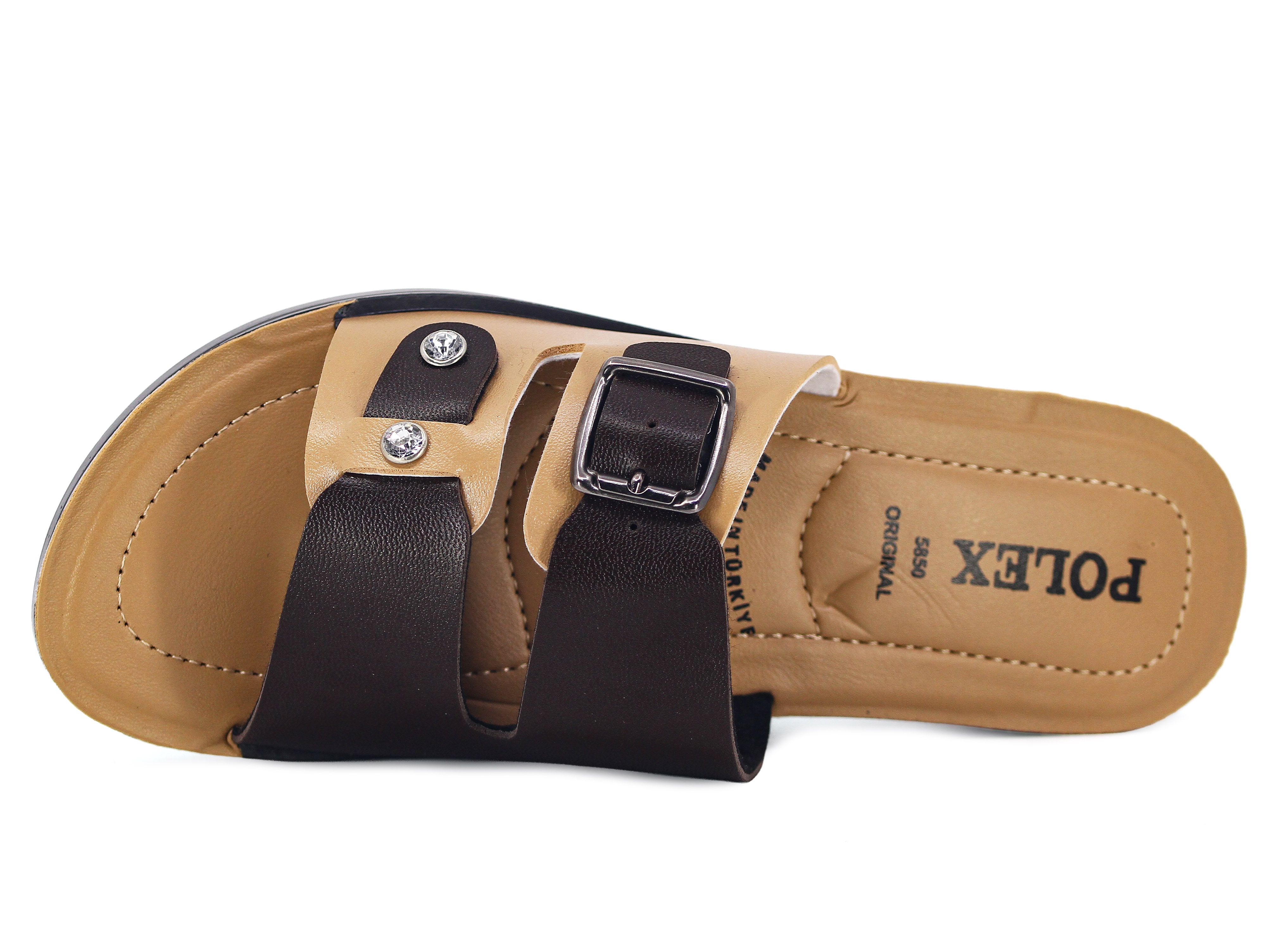 Polex Zenne 5868-C Tek Toka Damla Taşlı Pedli Günlük Terlik - 2