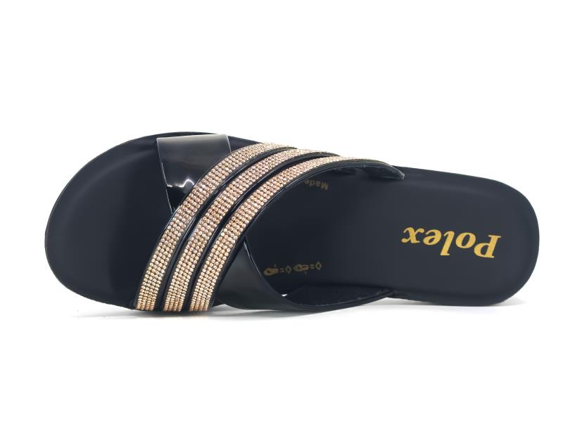 Polex Zenne Z380 Çapraz Taşlı Ayna Bantlı Günlük Terlik - 3