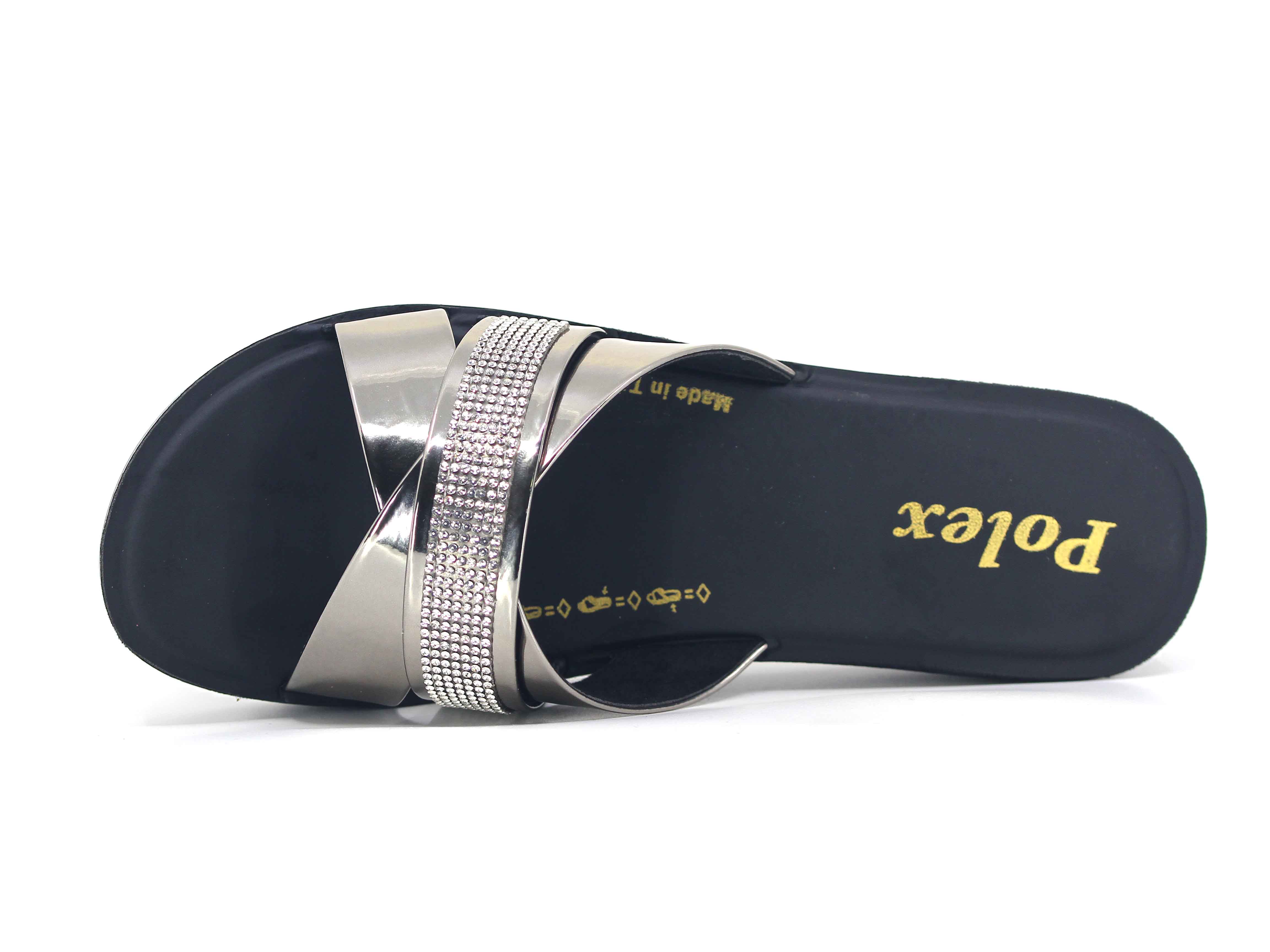 Polex Zenne Z310 Çapraz Taşlı Ayna Bantlı Günlük Terlik - 2