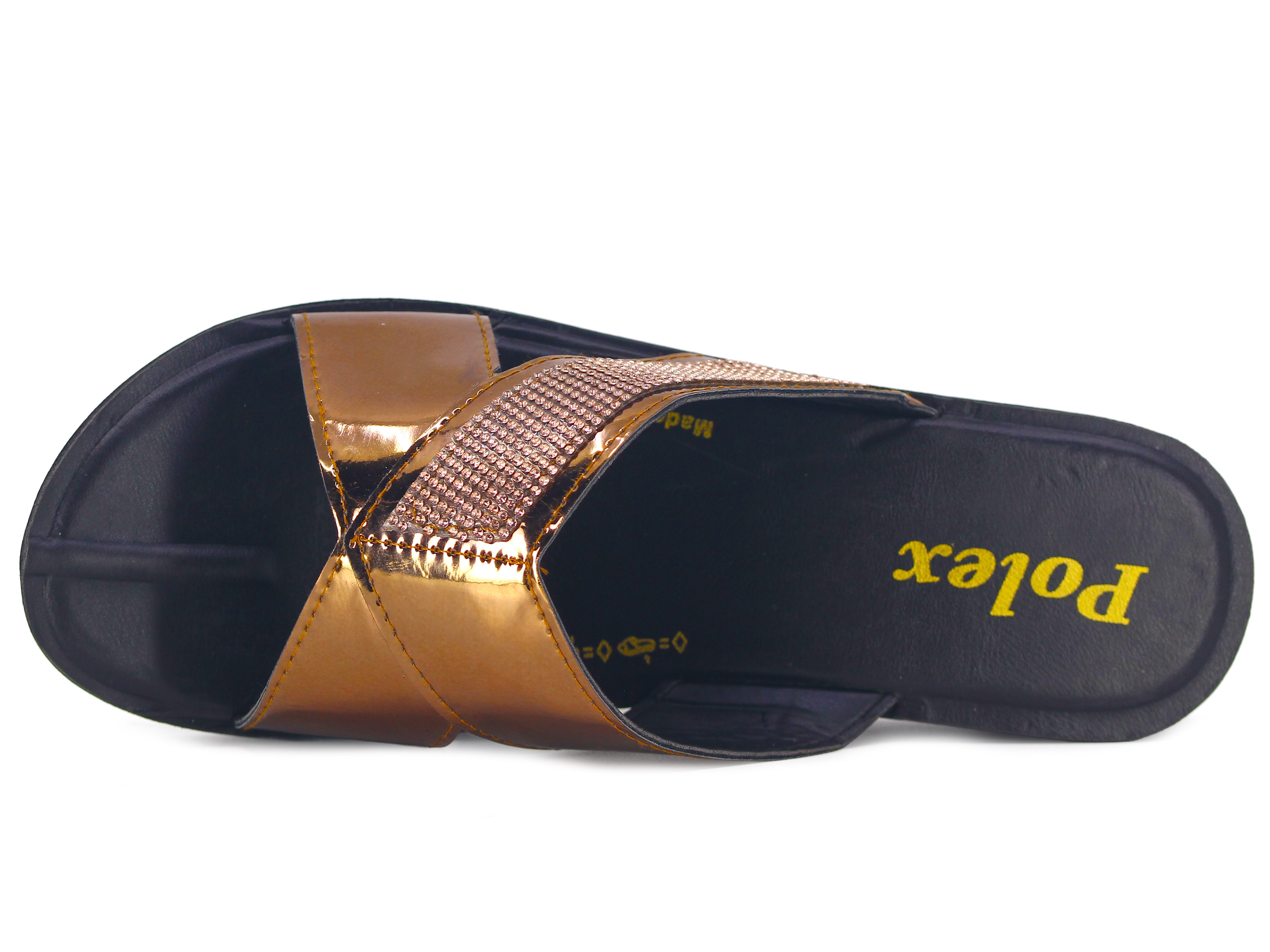 Polex Zenne Z414 Çapraz Taşlı Ayna Bantlı Günlük Terlik - 2